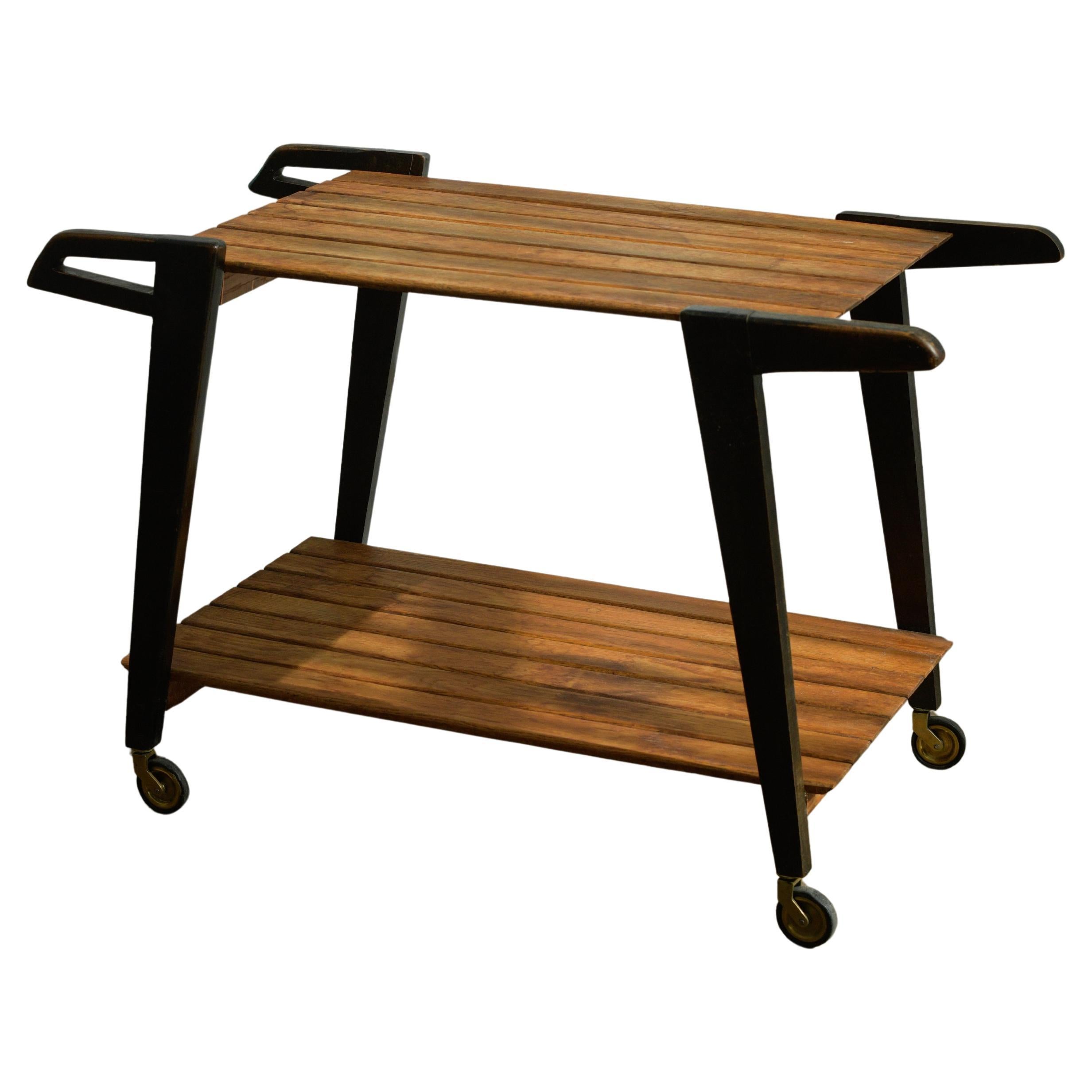 1950s Andre Paccard Serving cart Produced by Atelier Andre Paccard, France. For Sale