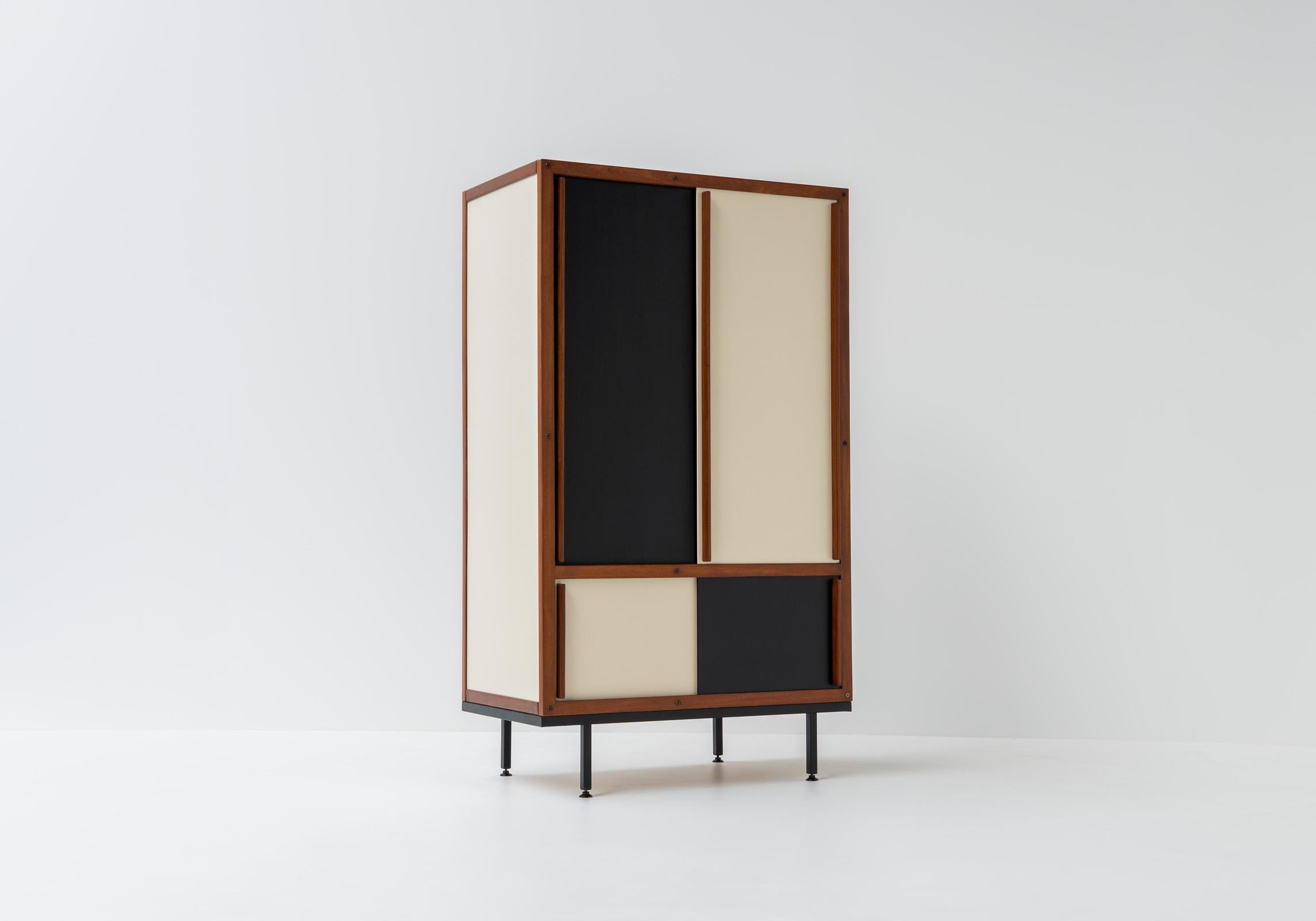 André Sornay for Atelier Sornay, cabinet, oak, wood, France, 1960s

This midcentury cabinet, crafted by the renowned French designer André Sornay, is a true testament to his innovative design philosophy. The piece presents a masterful integration of