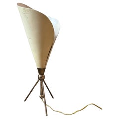 Moderne Calla-Tischlampe aus Messing, Angelo Lelii für Arredoluce, 1950er Jahre