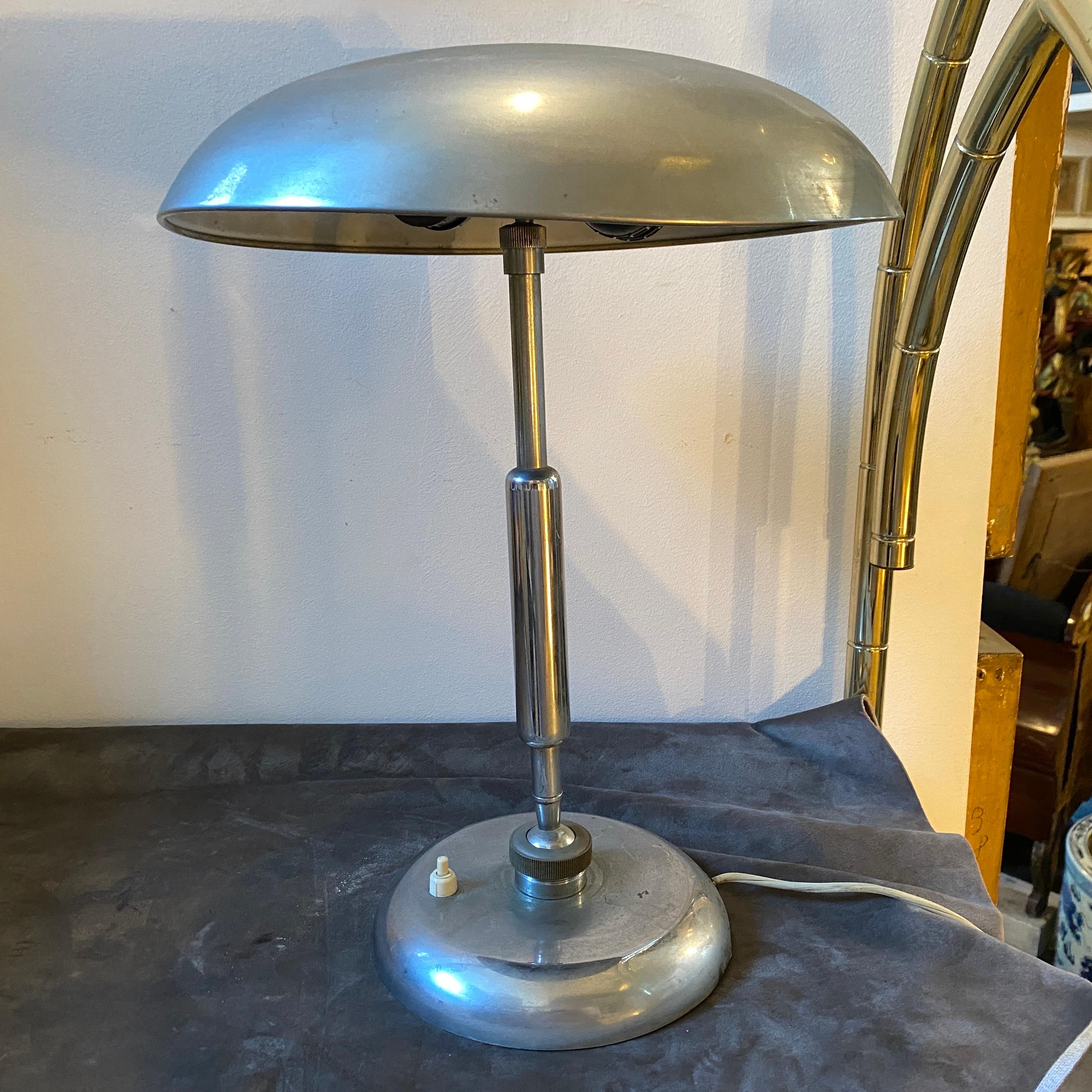 1950s Angelo Lelii Style Mid-Century Modern Metal Italian Adjustable Table Lamp 6