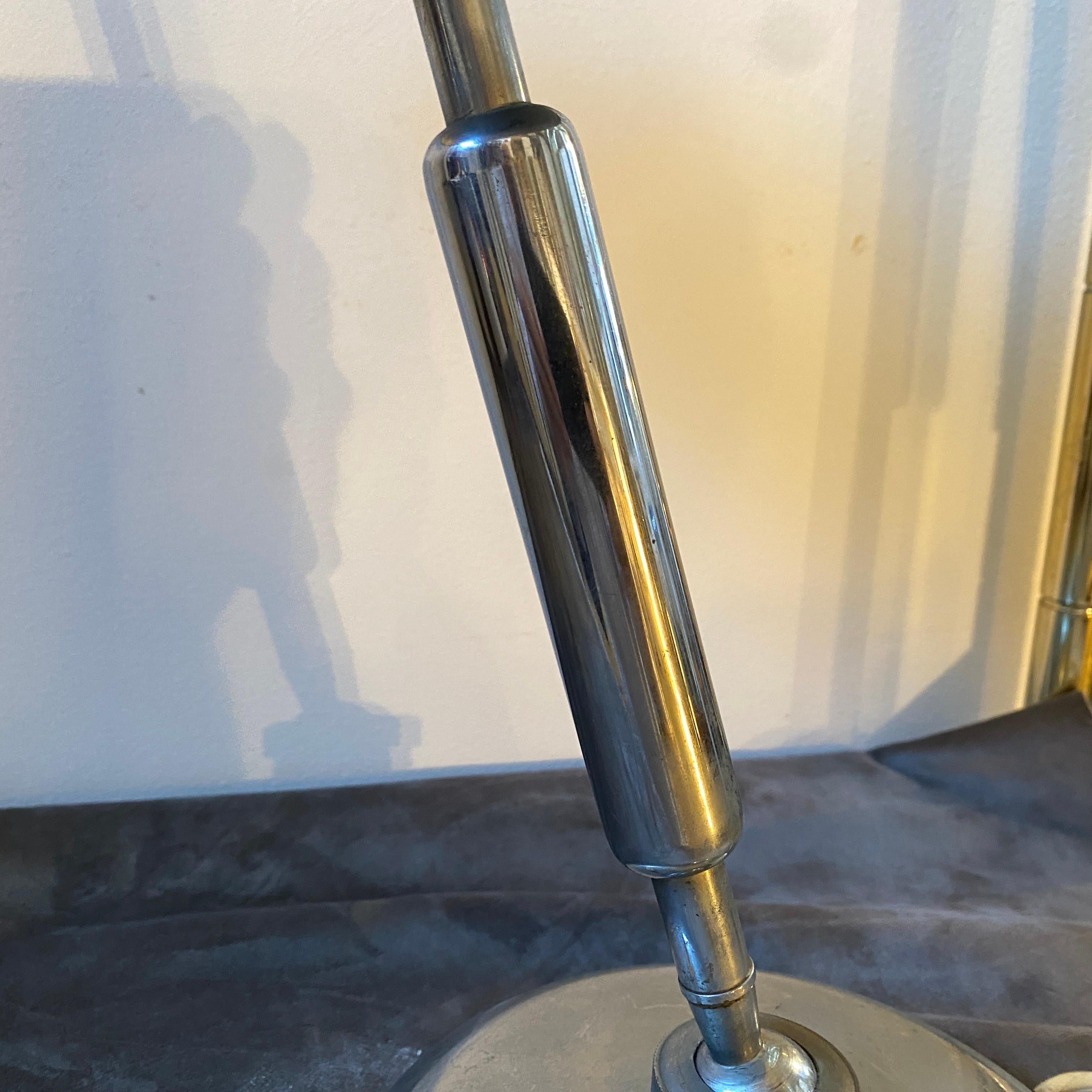 1950s Angelo Lelii Style Mid-Century Modern Metal Italian Adjustable Table Lamp 1