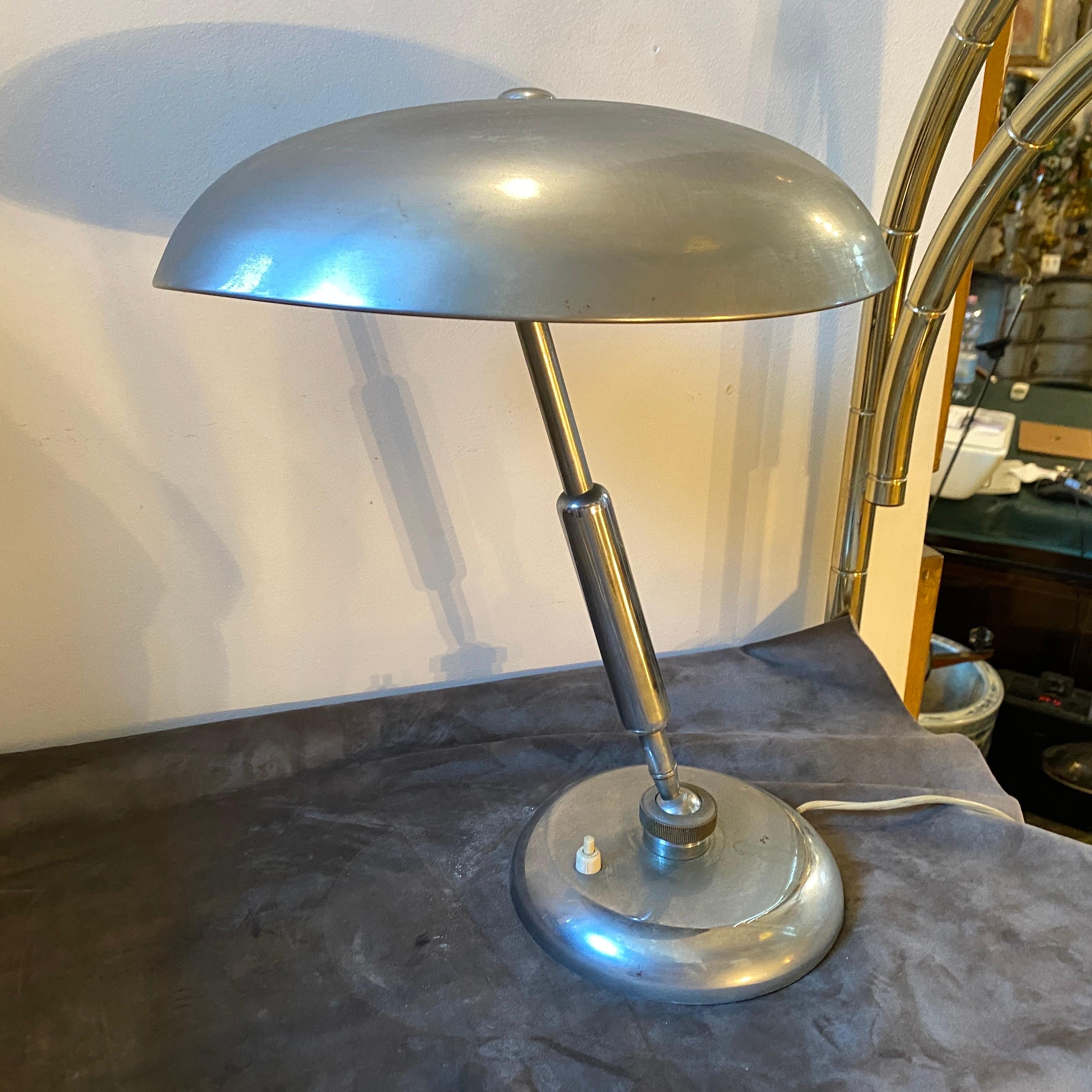1950s Angelo Lelii Style Mid-Century Modern Metal Italian Adjustable Table Lamp 3