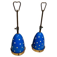 Italienische blaue Stelline-Tischlampen von Angelo Lelii, Arredoluce, 1950er Jahre