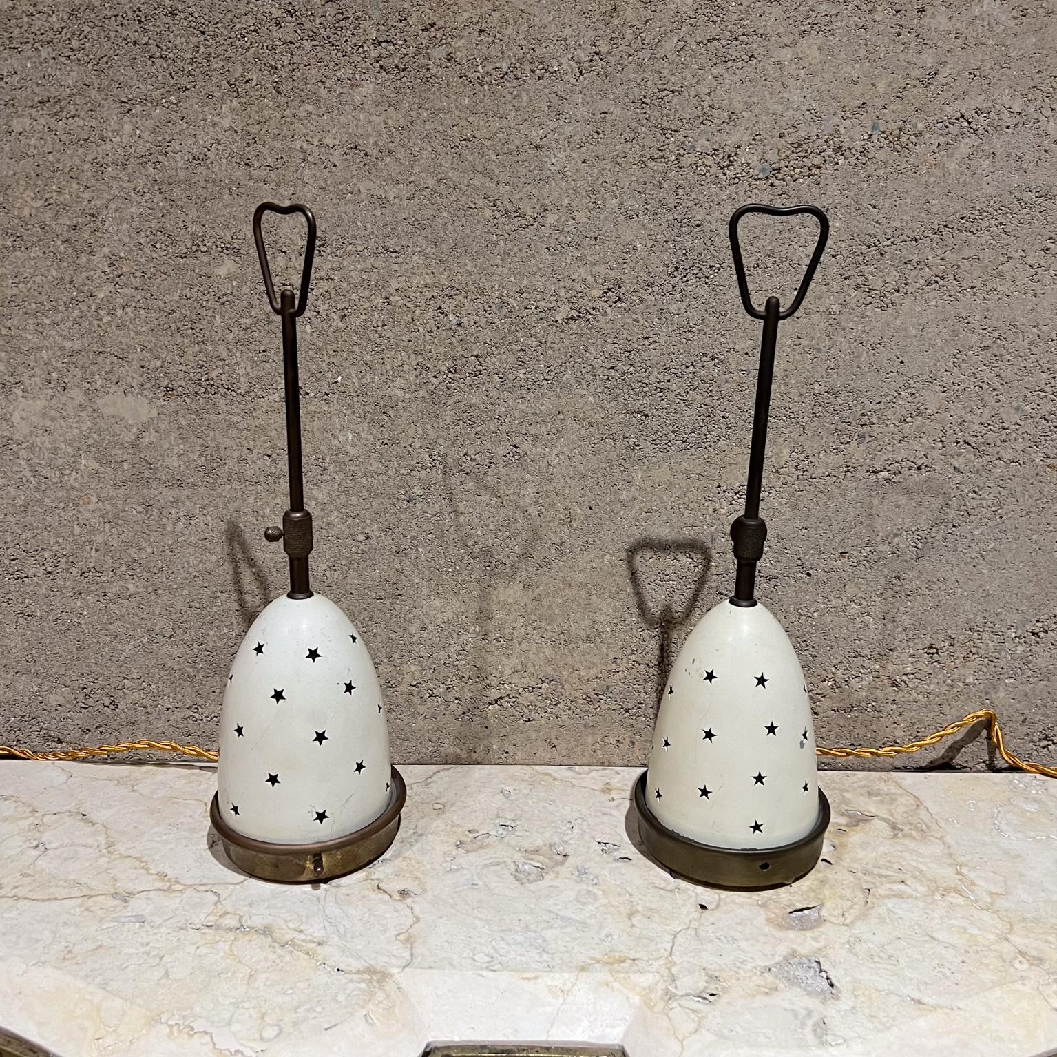 Años 50 Angelo Lelii Lámparas de mesa de estrella blanca Arredoluce Monza Italia Moderno de mediados de siglo en venta