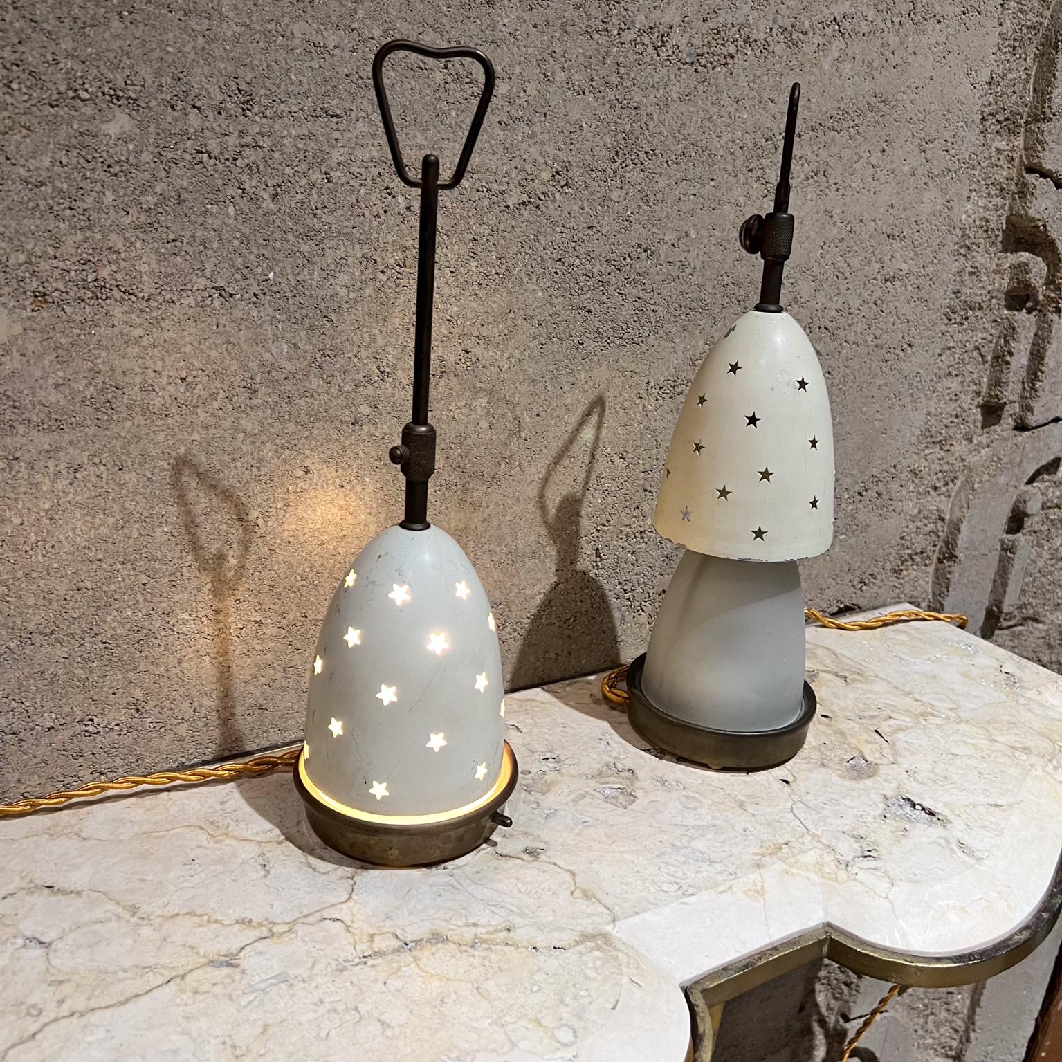 Años 50 Angelo Lelii Lámparas de mesa de estrella blanca Arredoluce Monza Italia en venta 2