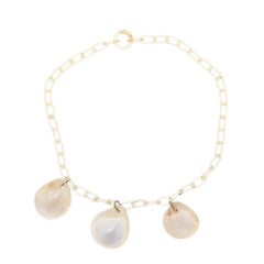 1950s A.N.G.E.L.O. Vintage Cult Mother-of-pearl Pendants Chain Necklance