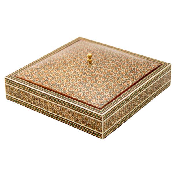 1950s Anglo Indian Style Micro Mosaic Inlaid Jewelry Box For Sale at ...