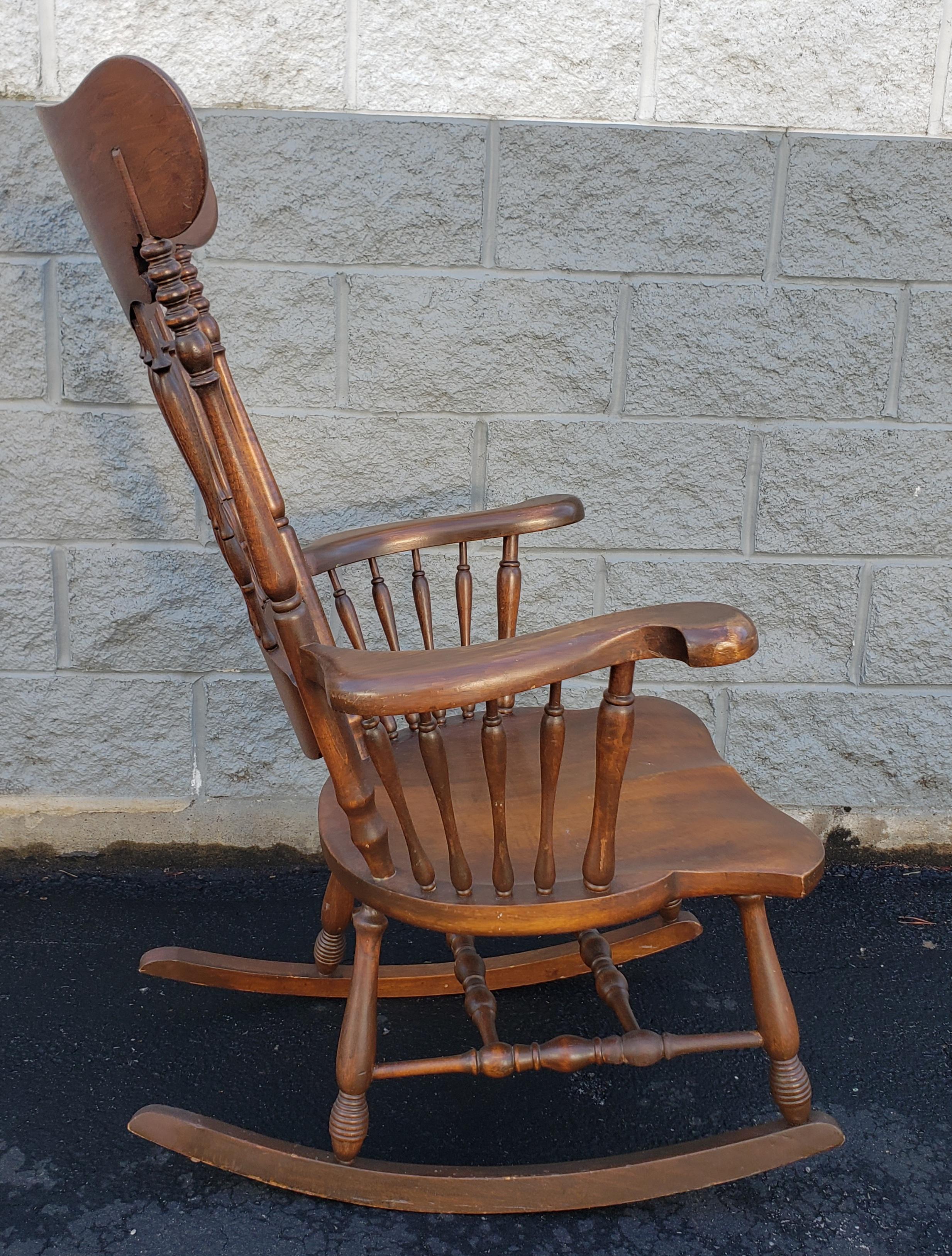 American 1950s Anglo Inglo-Indian Carved Walnut Rocking Chairs For Sale
