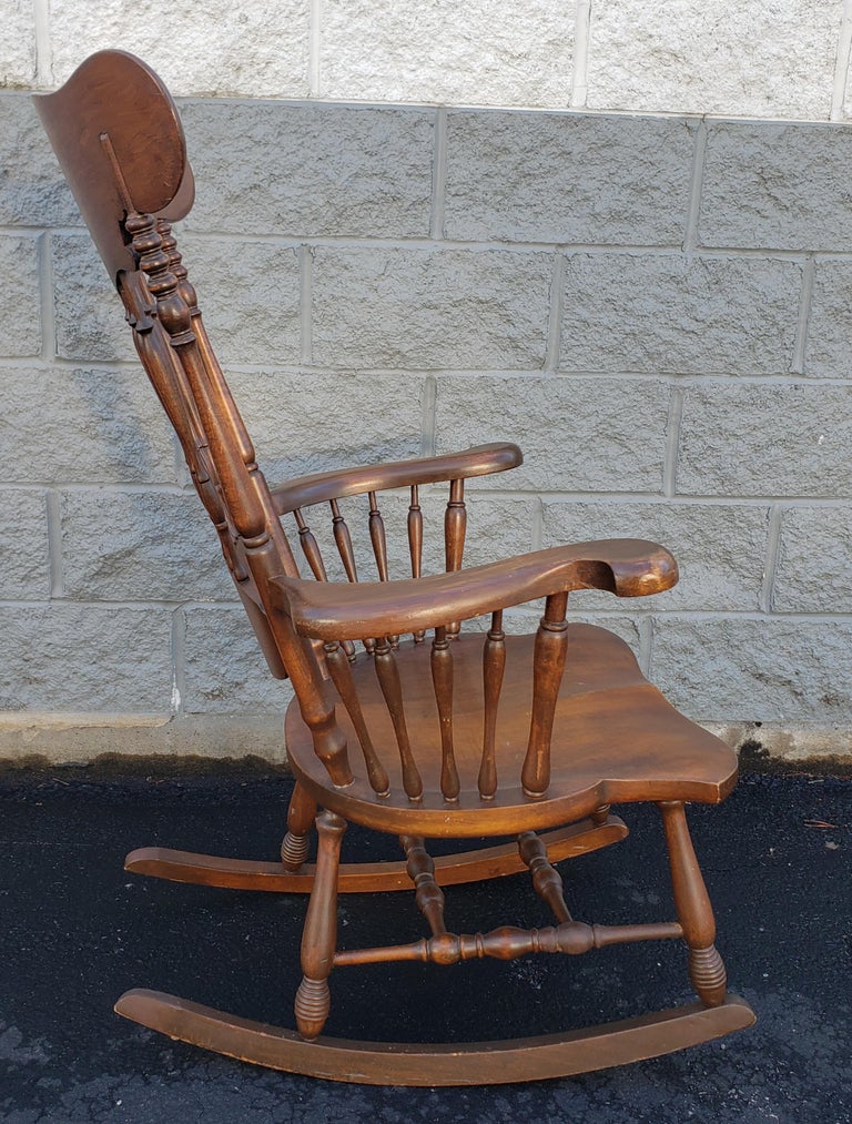 1950s Anglo Inglo-Indian Carved Walnut Rocking Chairs For Sale at 1stDibs
