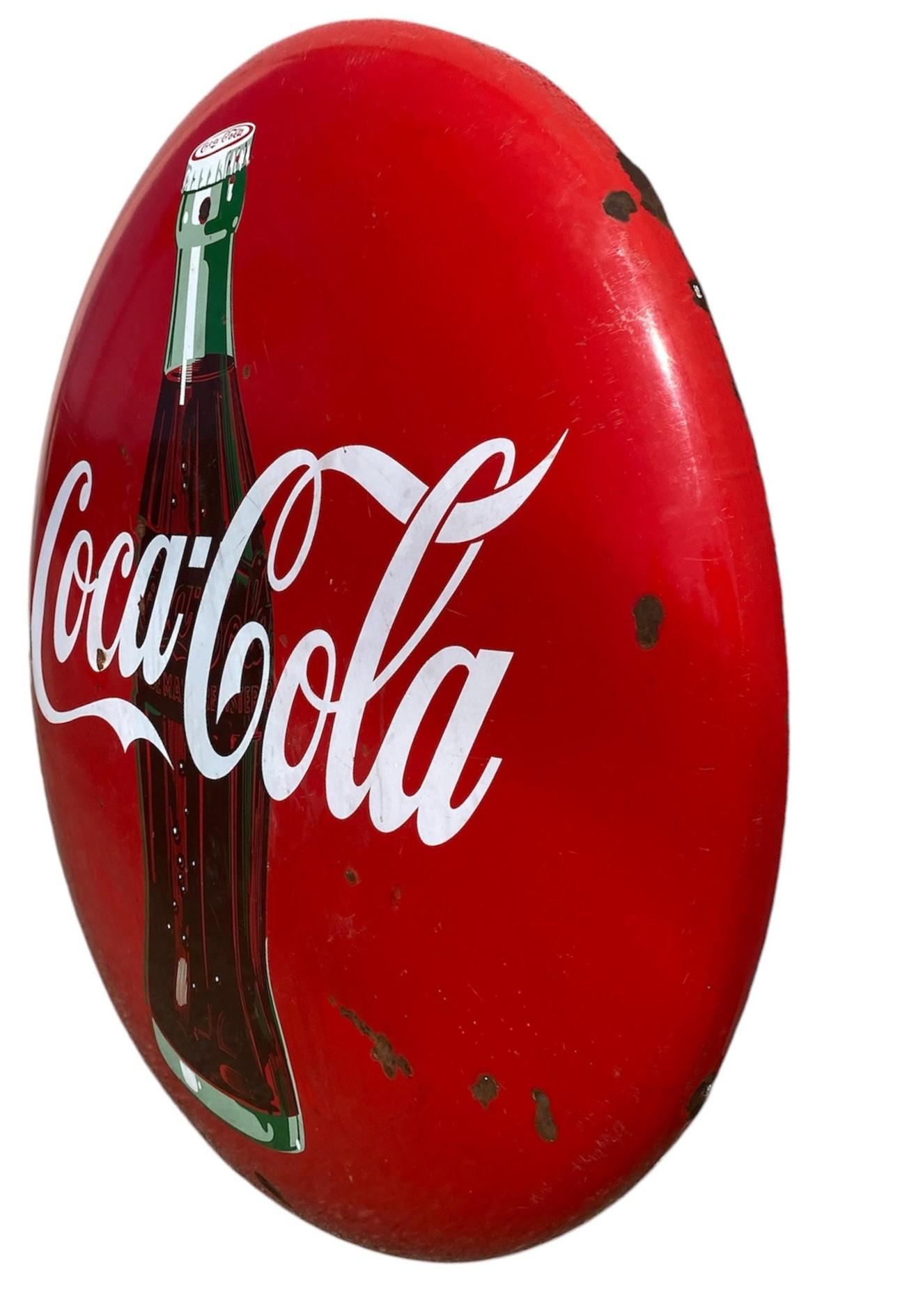 American 1950's Antique Coca-Cola Coke Enamel 48