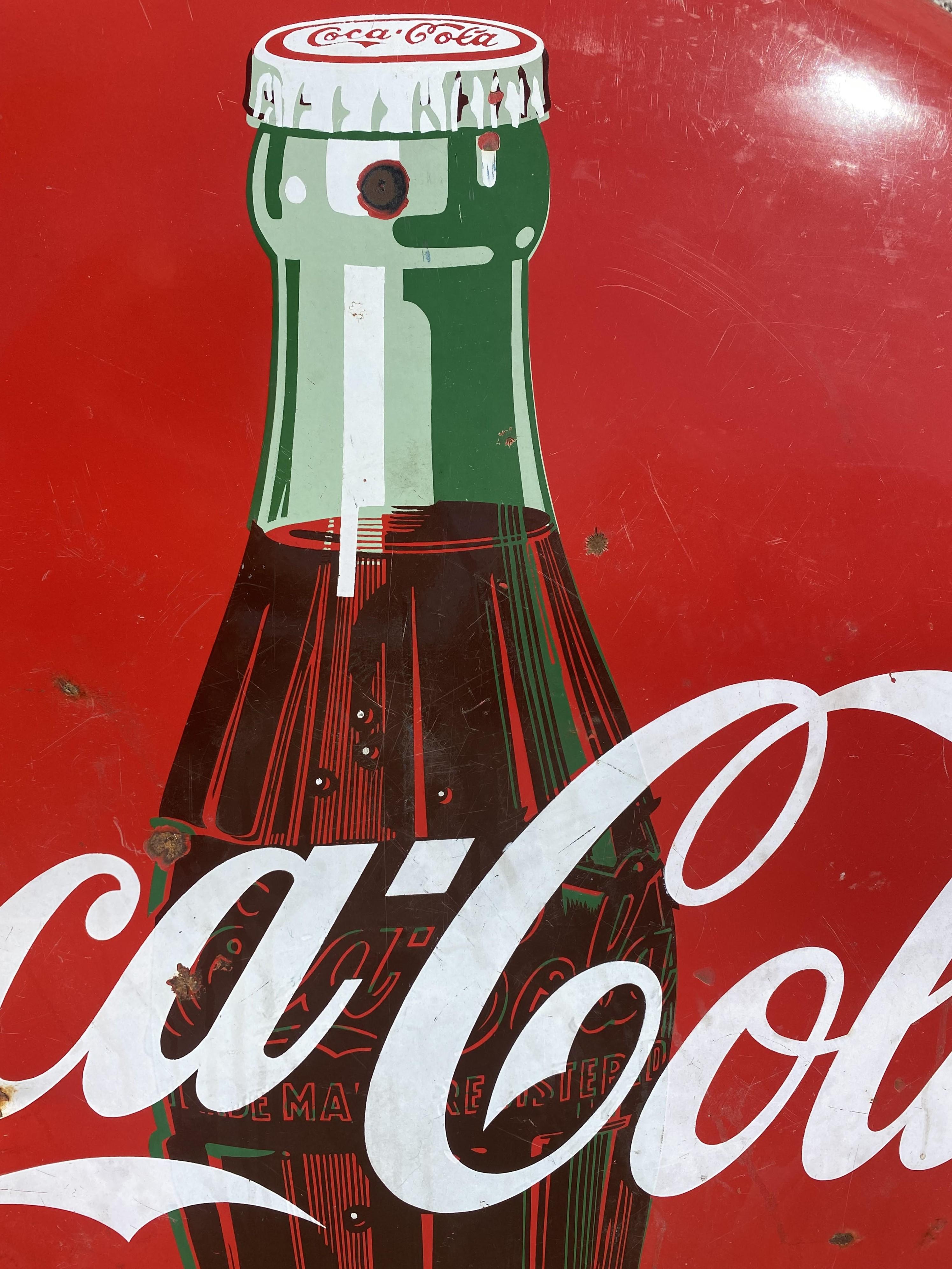 Enameled 1950's Antique Coca-Cola Coke Enamel 48