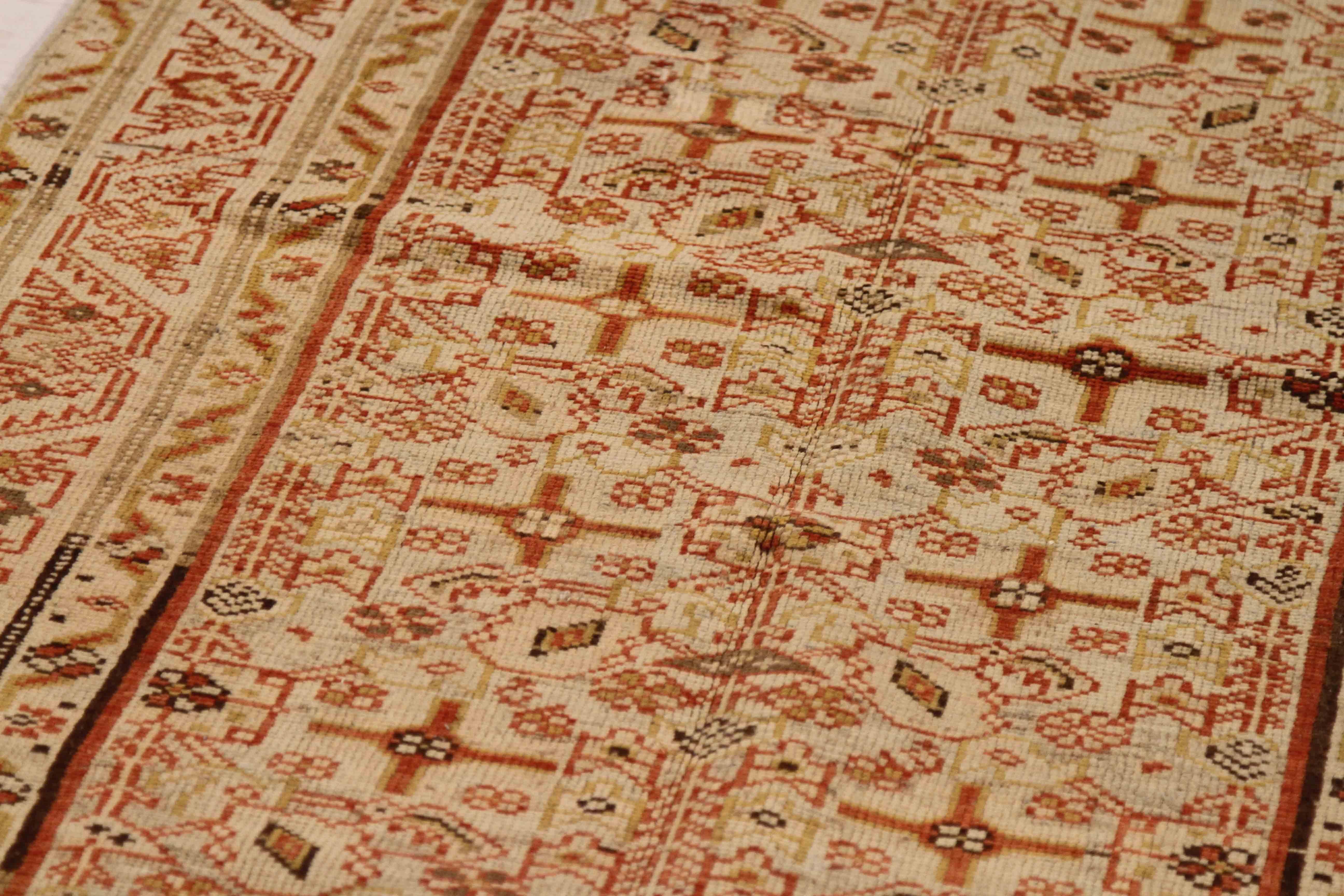 Annodato a mano Tappeto persiano antico del 1950 in stile Malayer con squisite figure geometriche in vendita