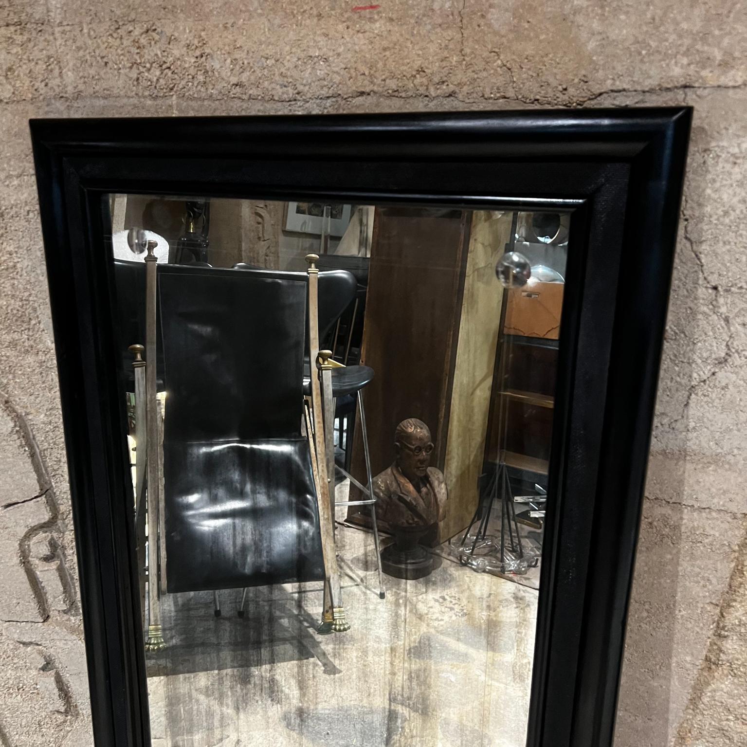 1950s Antique Wall Mirror Black Satin Mexico City For Sale 7