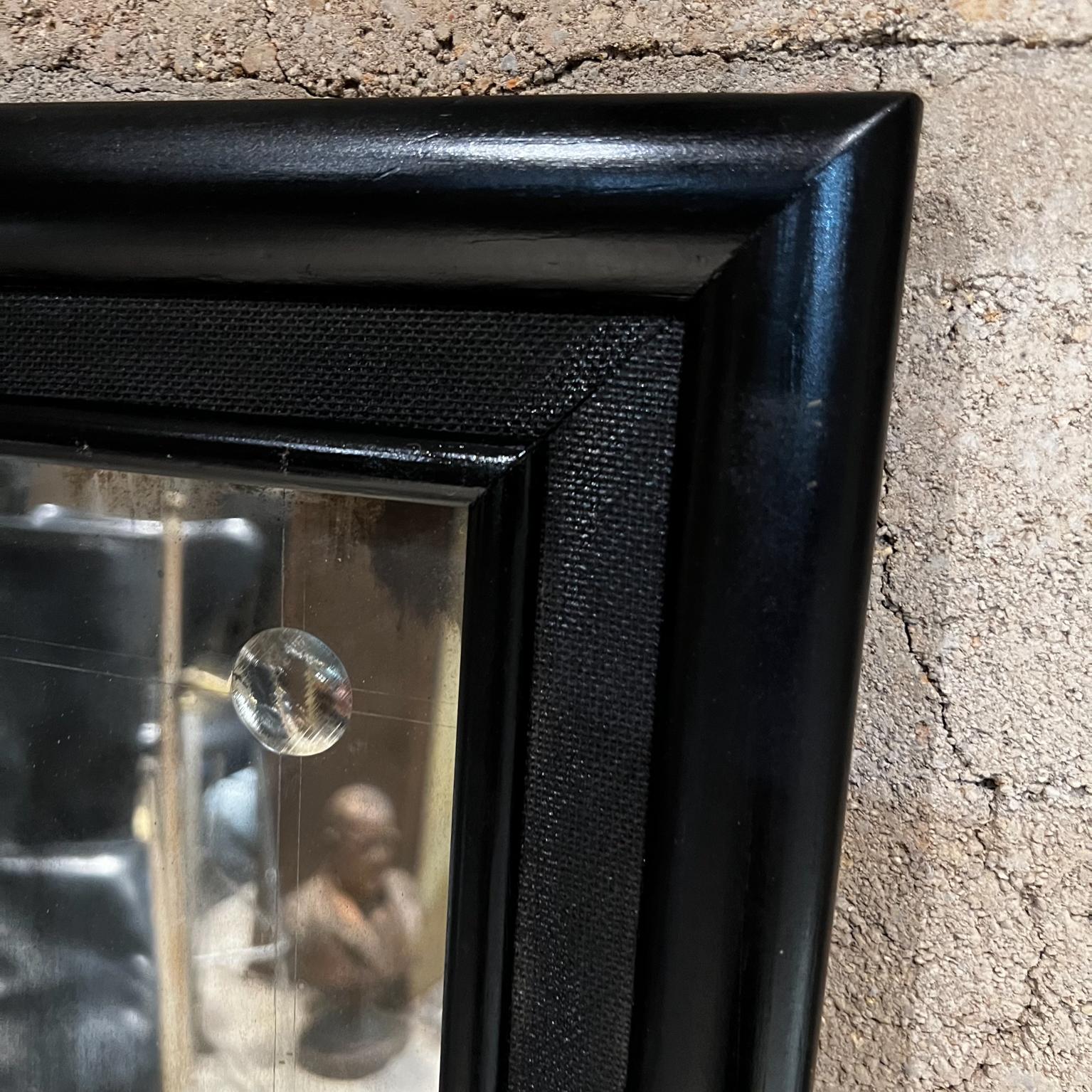 1950s Antique Wall Mirror Black Satin Mexico City For Sale 8