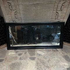 1950s Antique Wall Mirror Black Satin Mexico City