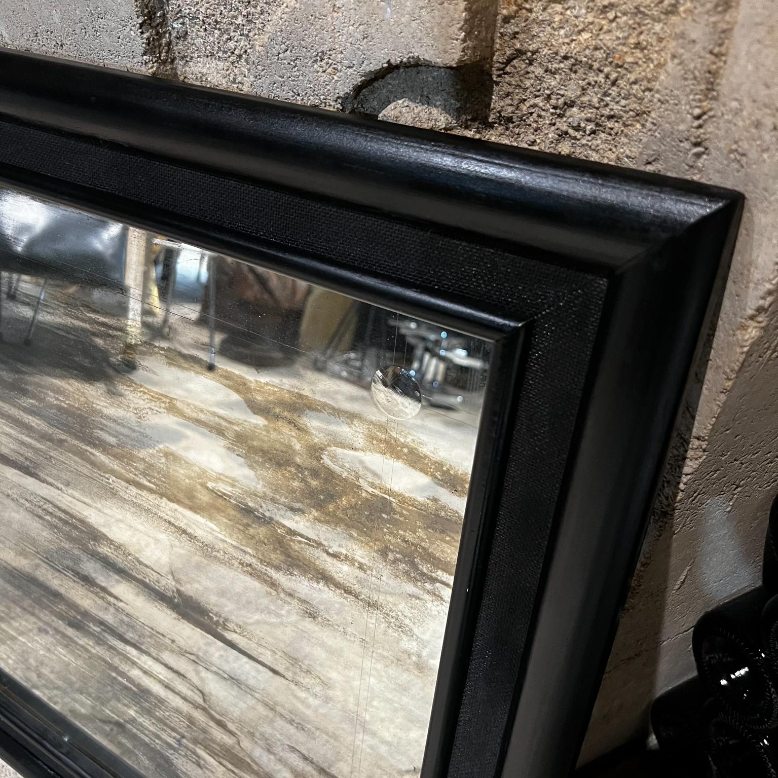Mexican 1950s Antique Wall Mirror Black Satin Mexico City For Sale
