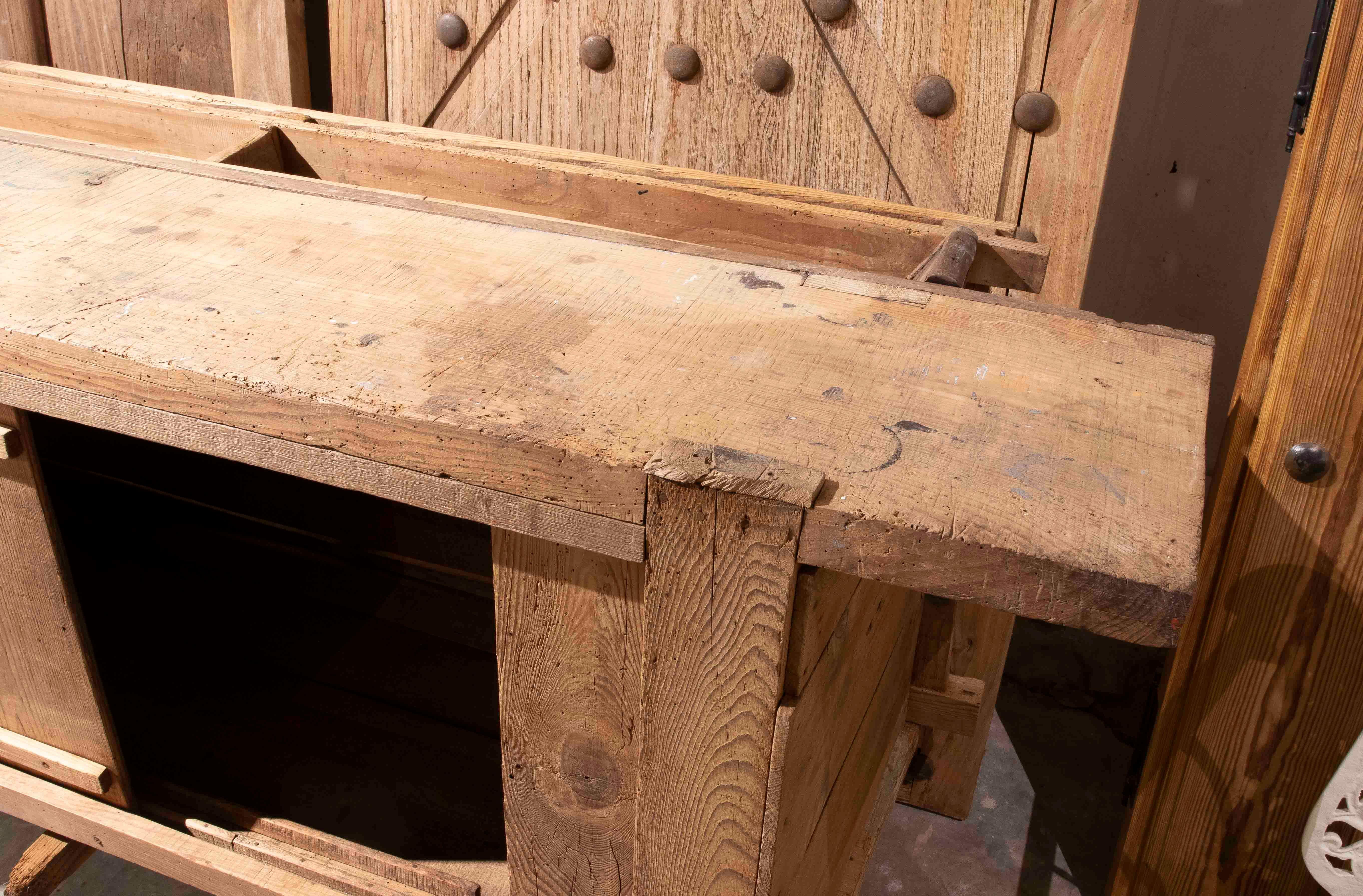 20ième siècle Etabli de menuisier en bois ancien des années 1950 en vente