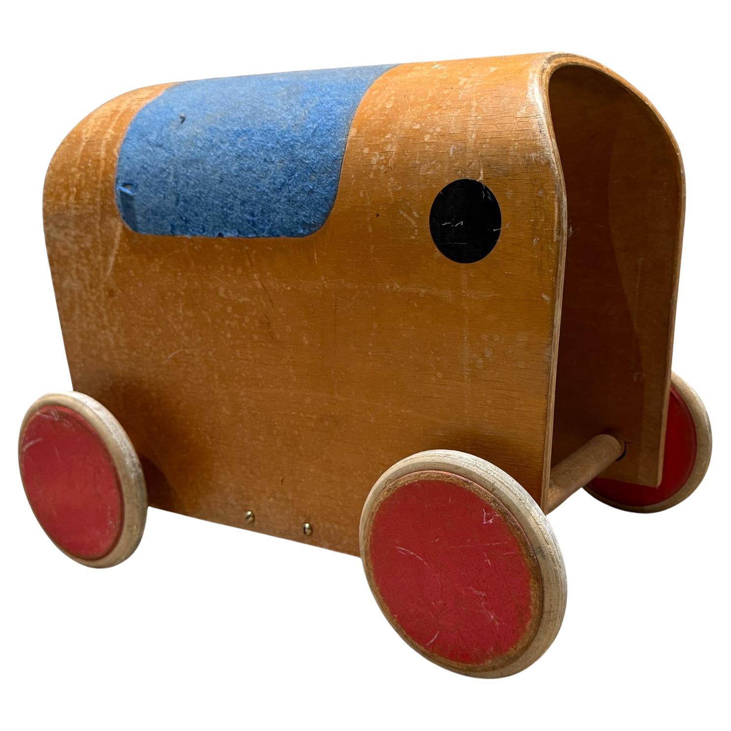1950s Antonio Vitali & Kurt Naef Swiss Handmade Wood Toy Elephant Car