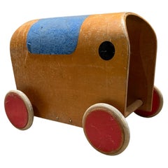 1950s Antonio Vitali & Kurt Naef Juguete Suizo de Madera Hecho a Mano Coche Elefante