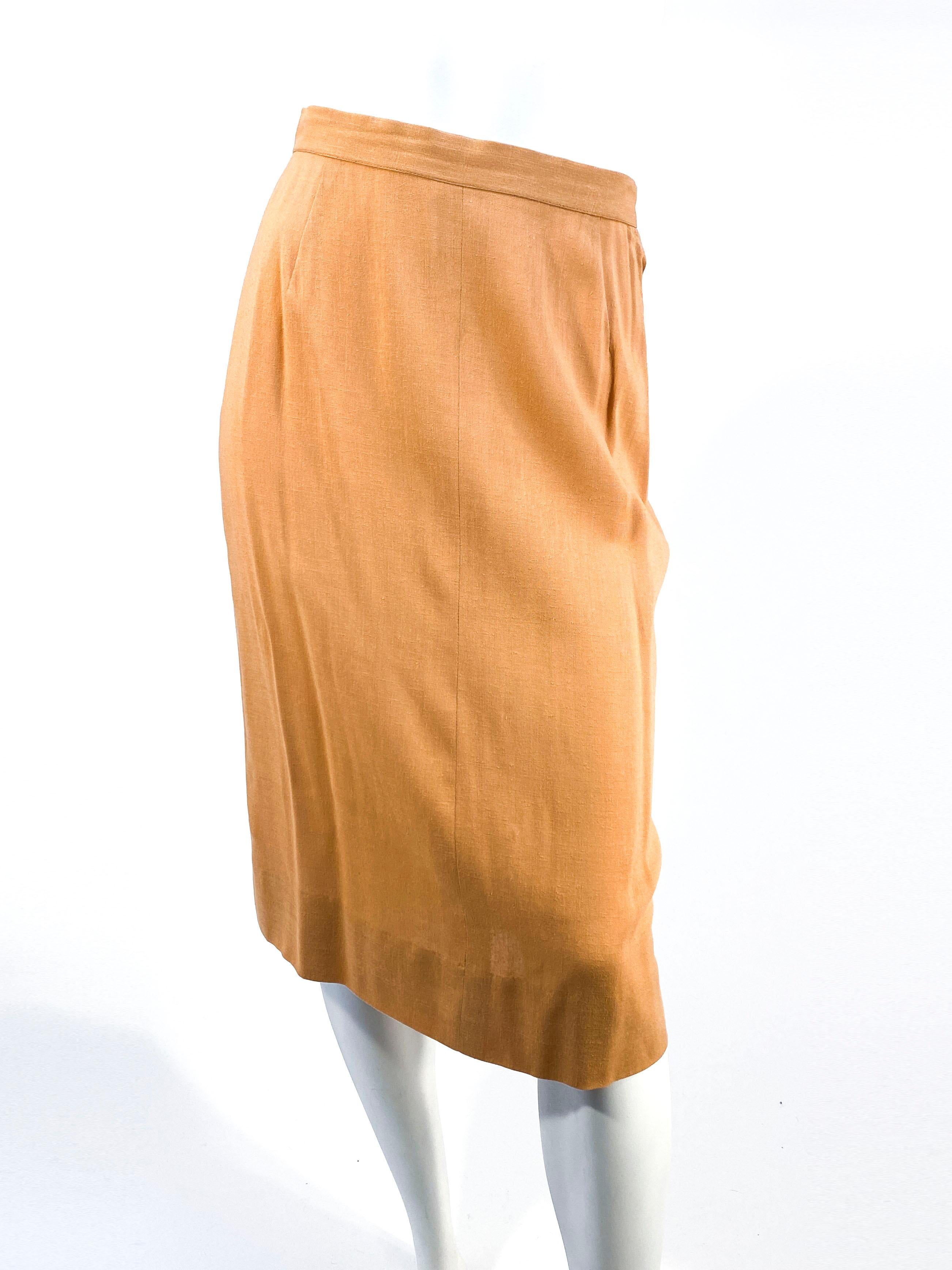 Women's 1950s Apricot Linen Suit