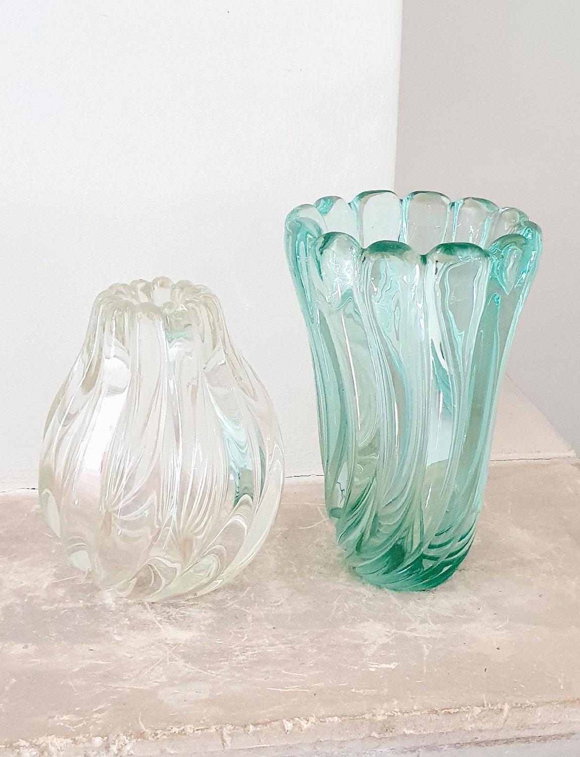 1950s Archimede Seguso Aqua Twisted Vase 4