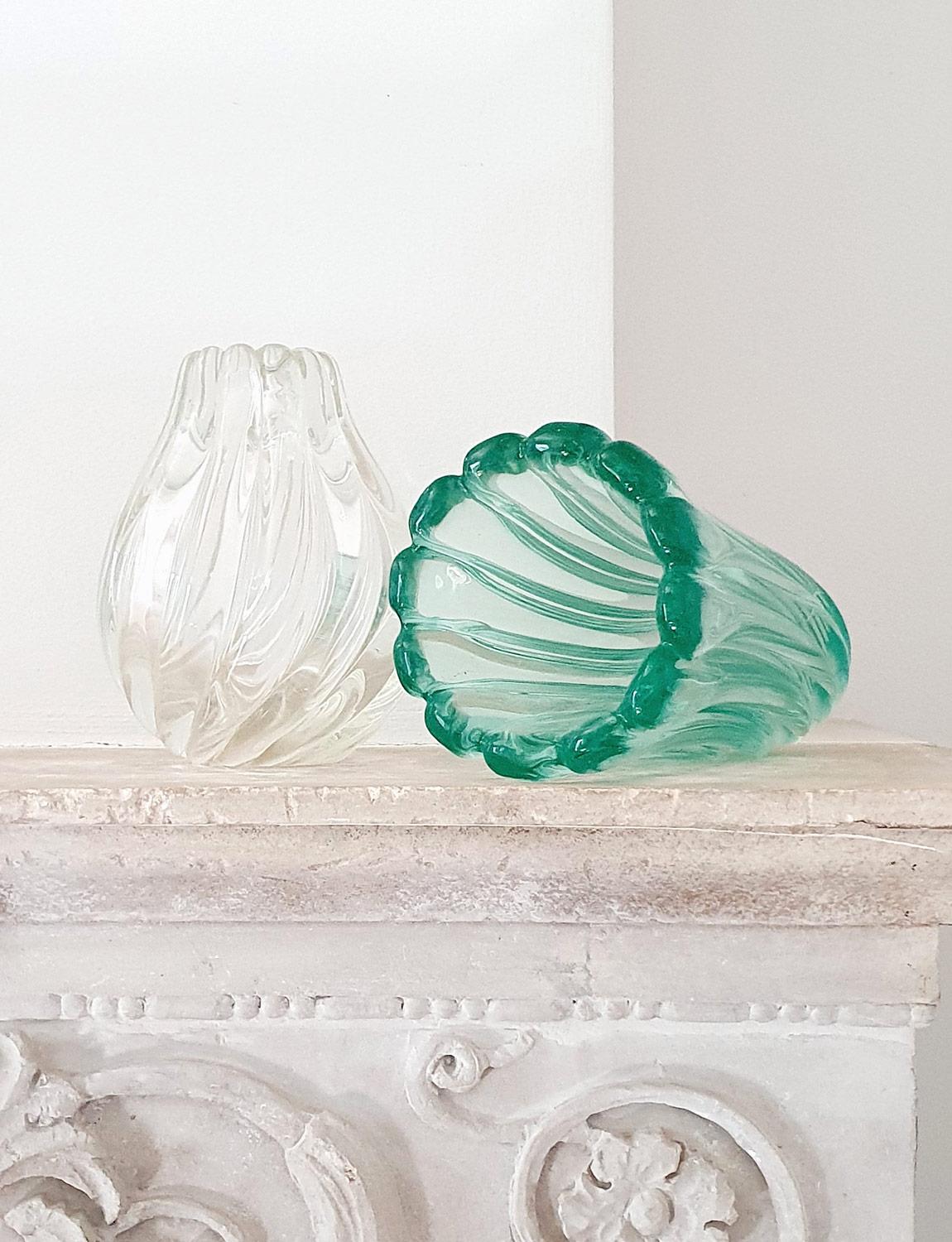 1950s Archimede Seguso Aqua Twisted Vase 5