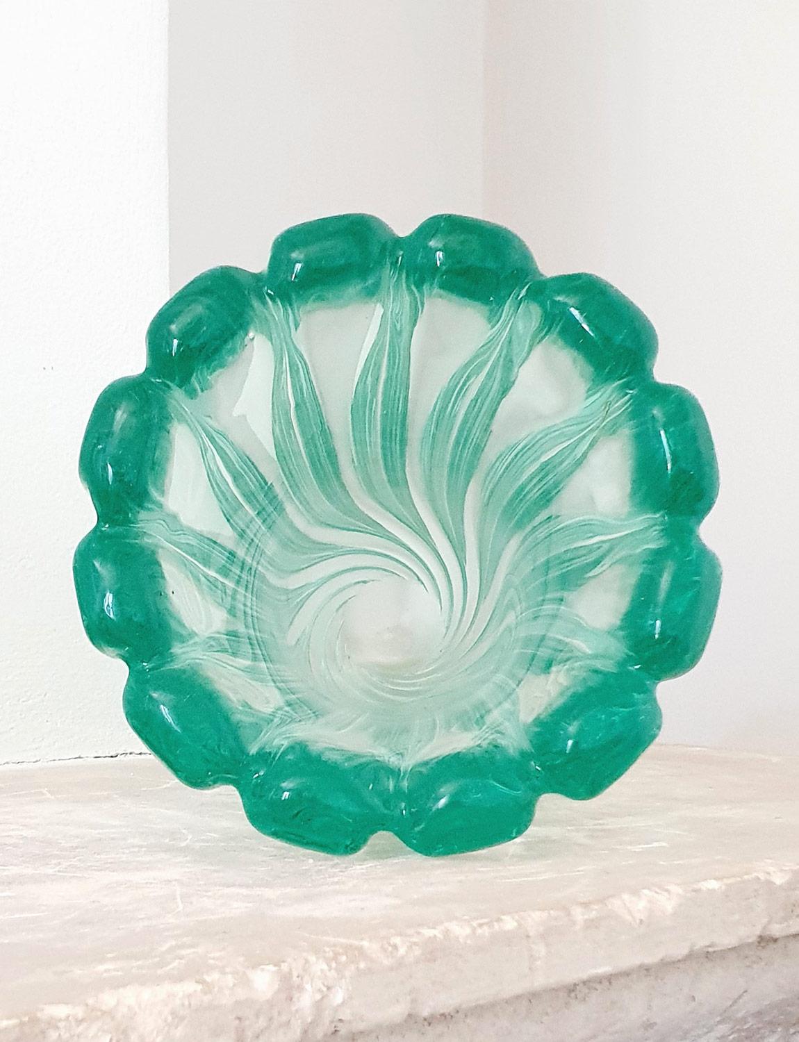 1950s Archimede Seguso Aqua Twisted Vase 6