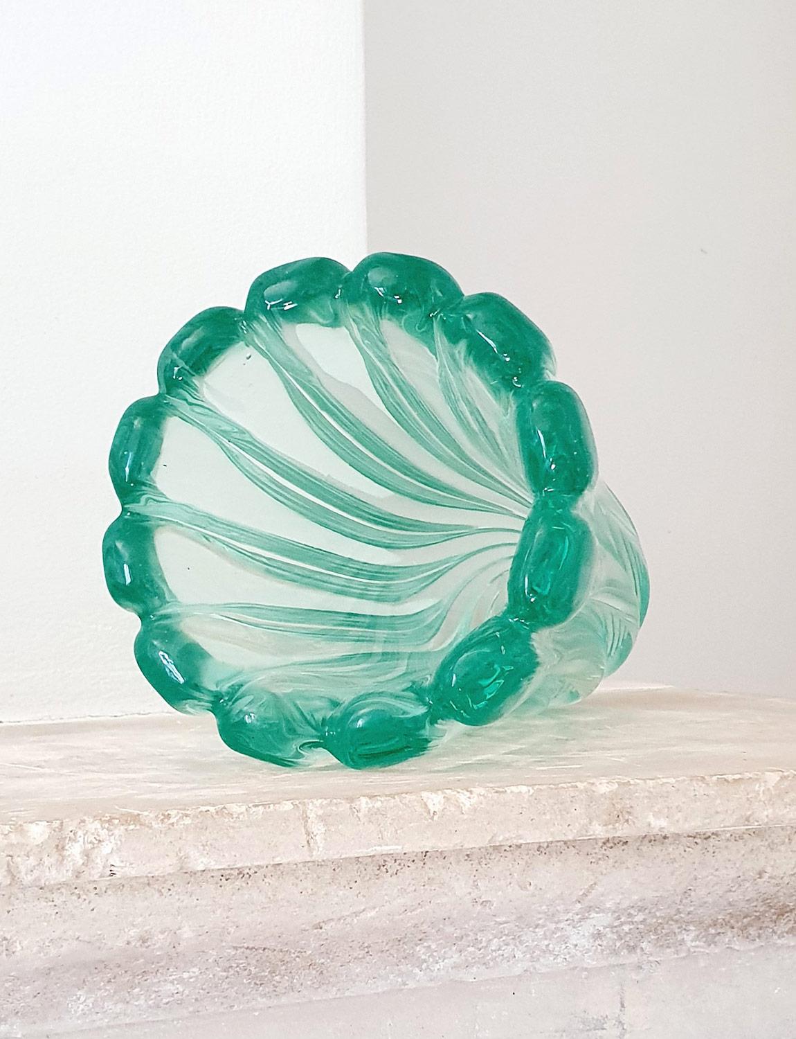 Glass 1950s Archimede Seguso Aqua Twisted Vase