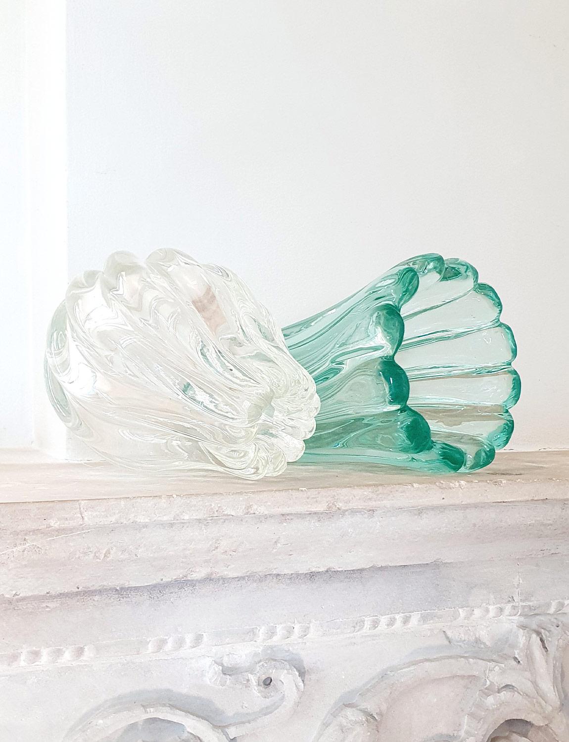 1950s Archimede Seguso Aqua Twisted Vase 2
