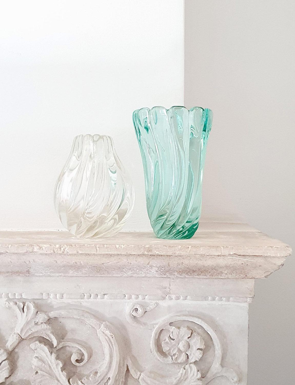 1950s Archimede Seguso Aqua Twisted Vase 3