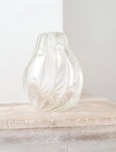 Vase torsadé transparent Archimede Seguso des années 1950