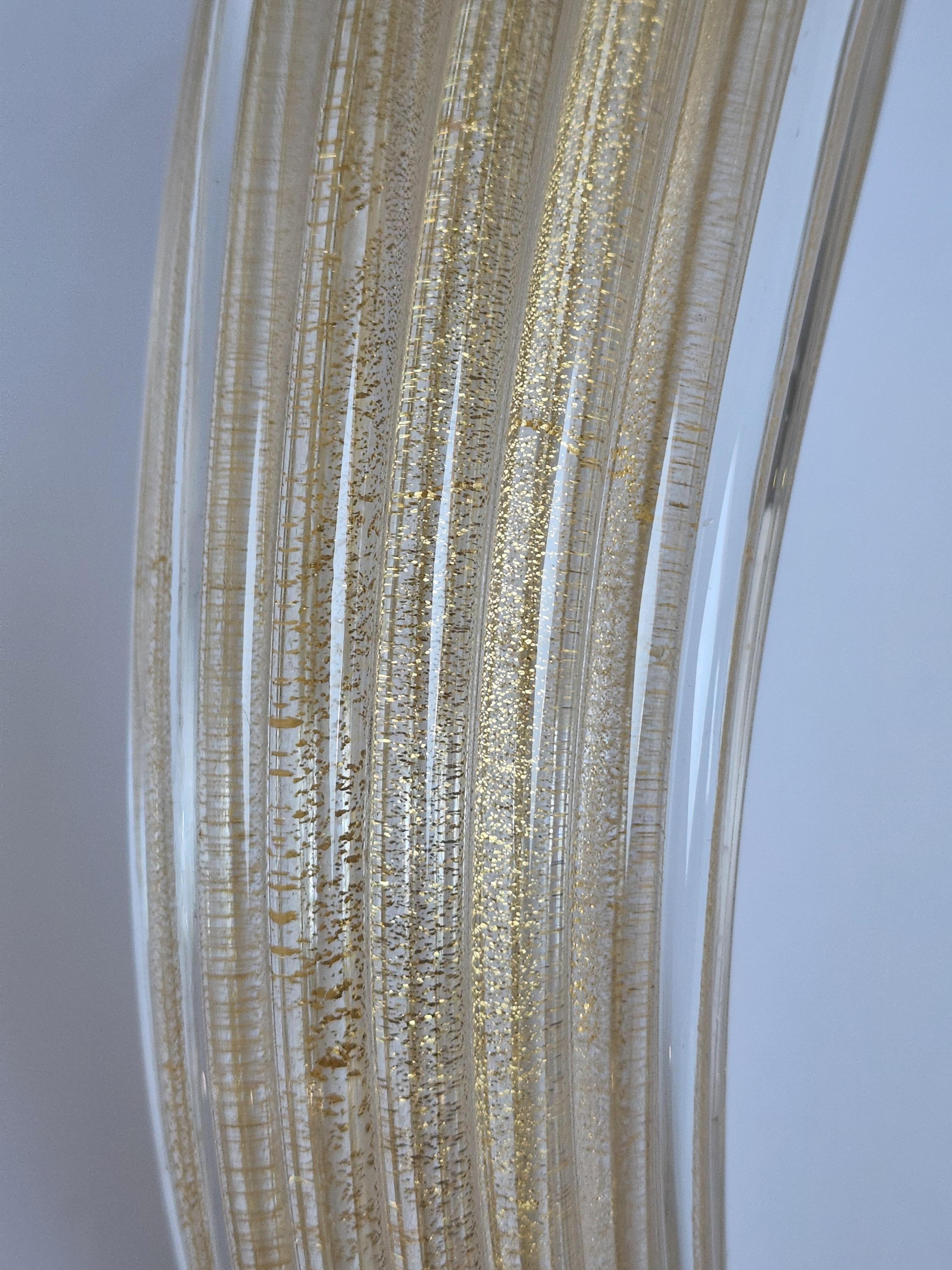 Mid-20th Century 1950s Archimede Seguso Gold Dust Infused Glass Floor Lamp, Italy 