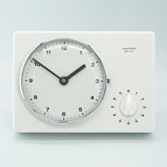 Orologio da parete Attrd Max Bill & Ernst Moeckl Tedesco Minimalista in Ceramica Bianca