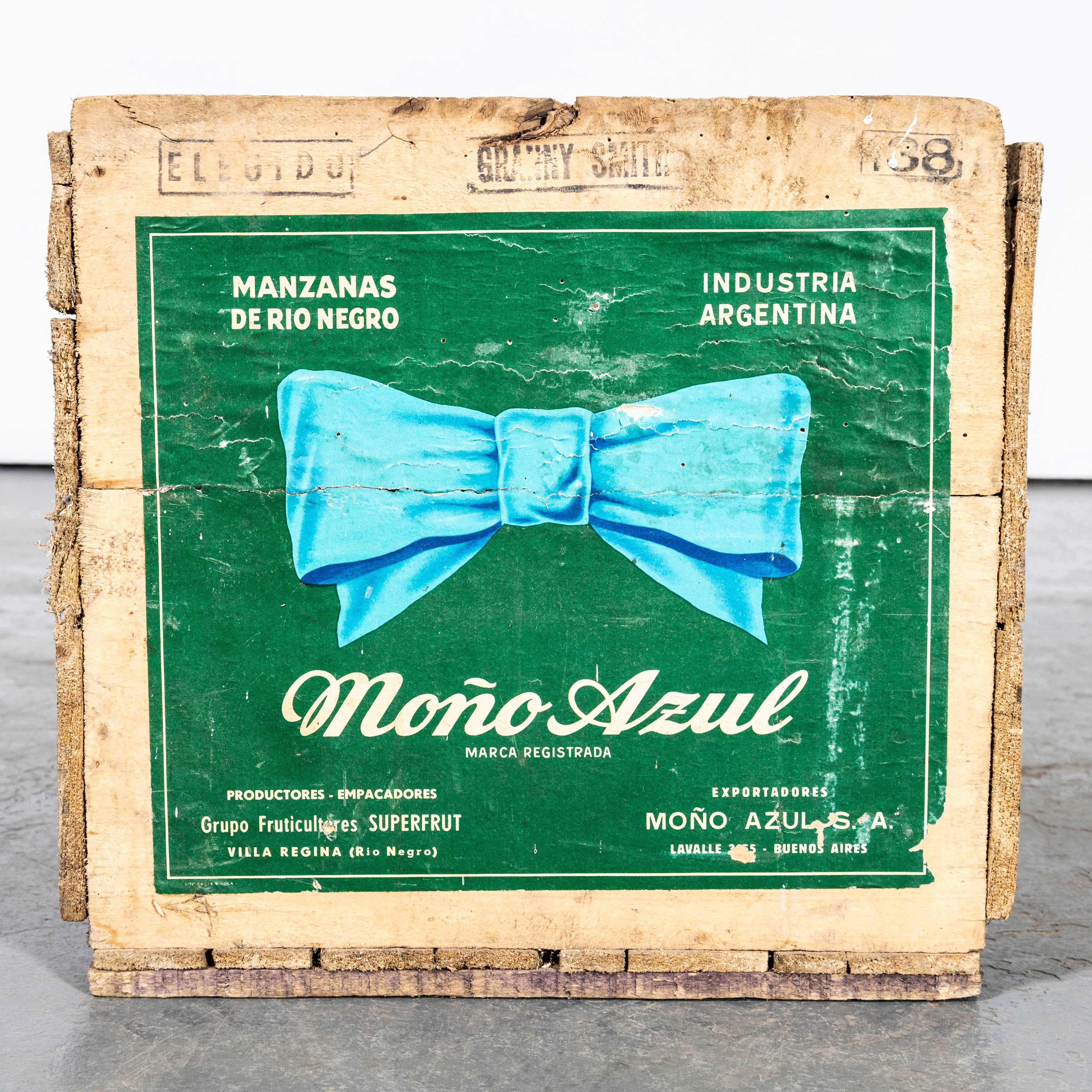 Caja de manzanas argentina de los años 50 - Manzanas en Bueno Estado en Hook, Hampshire