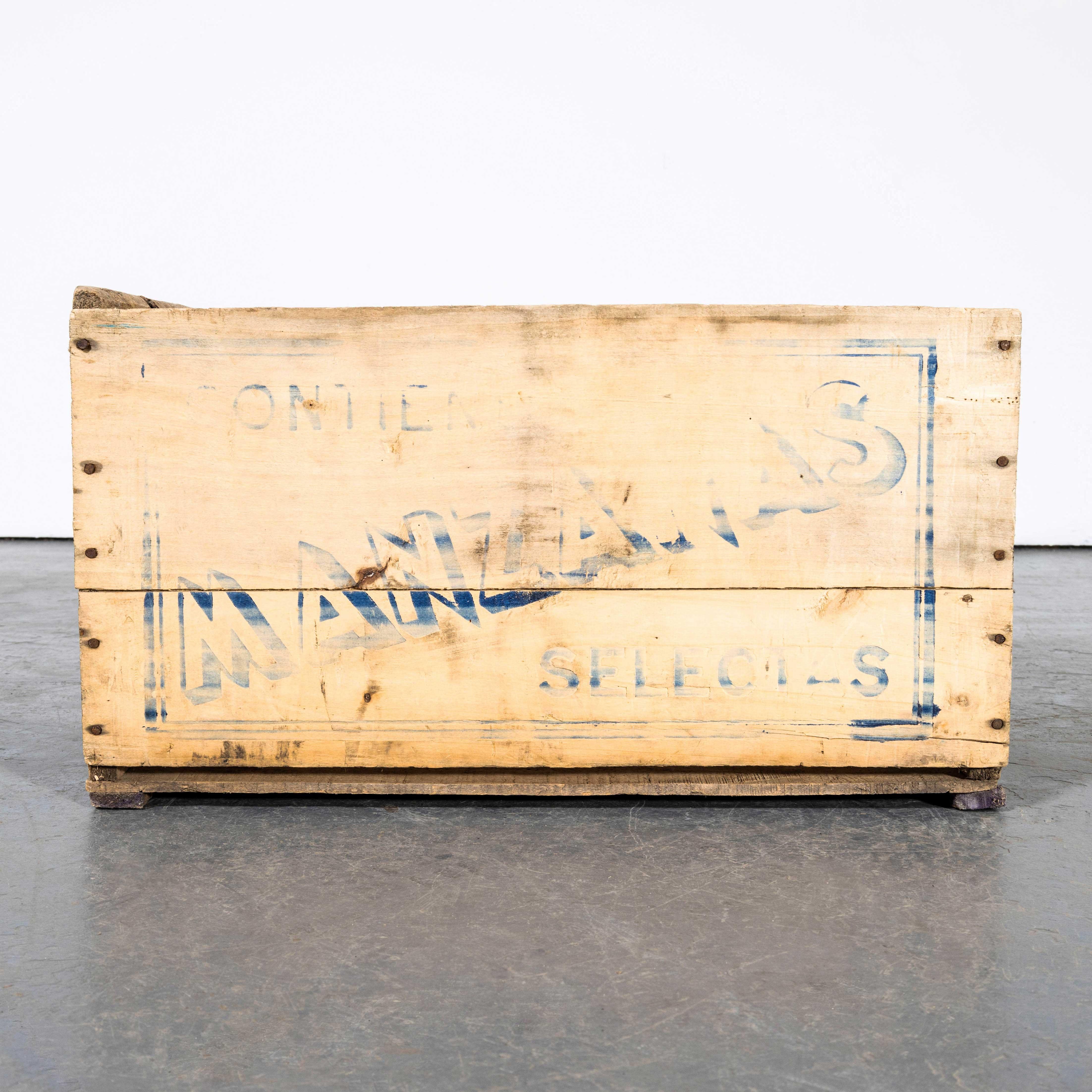 Caja de manzanas argentina de los años 50 - Manzanas mediados del siglo XX