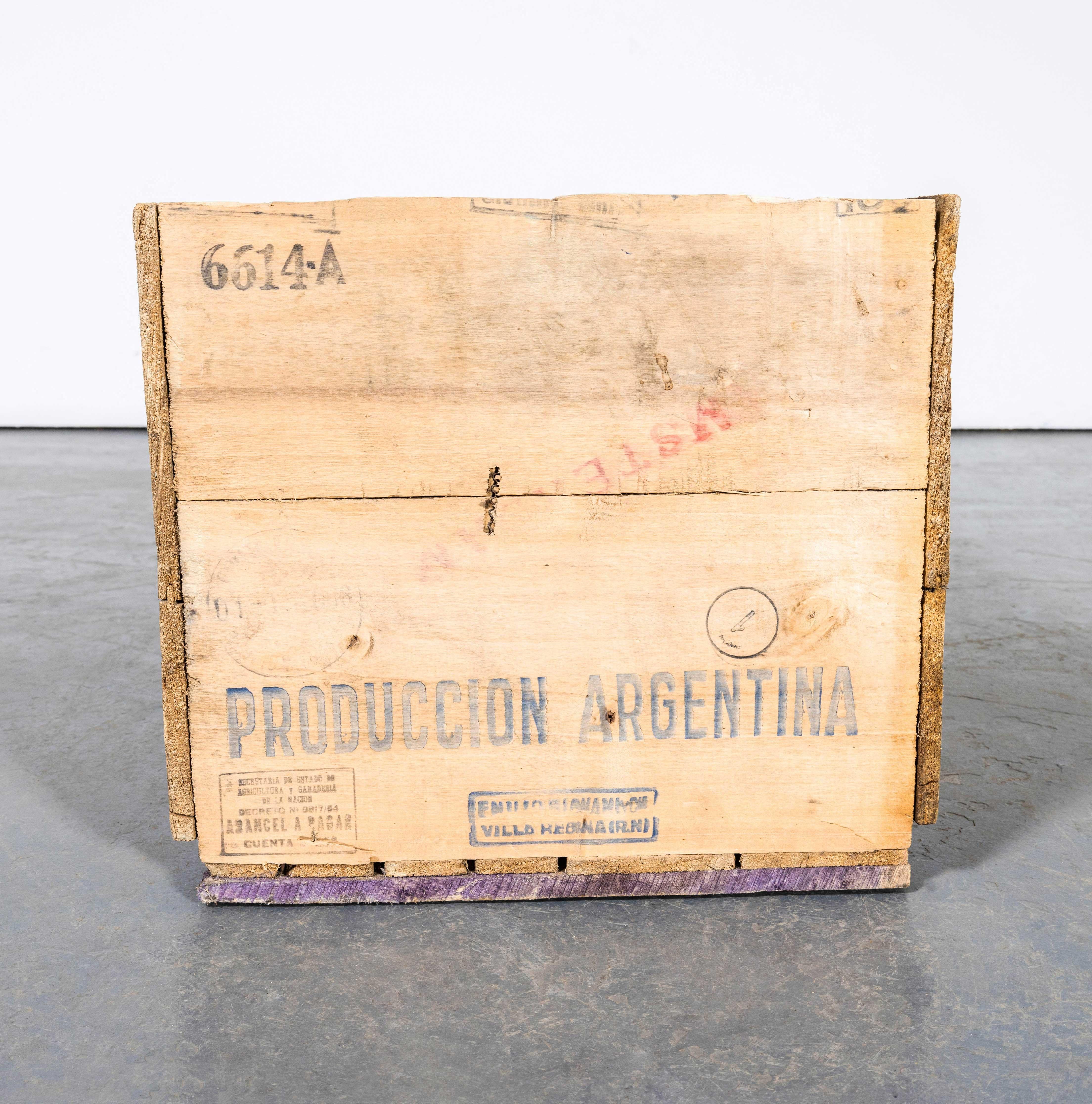 Caja de manzanas argentina de los años 50 - Manzanas Madera