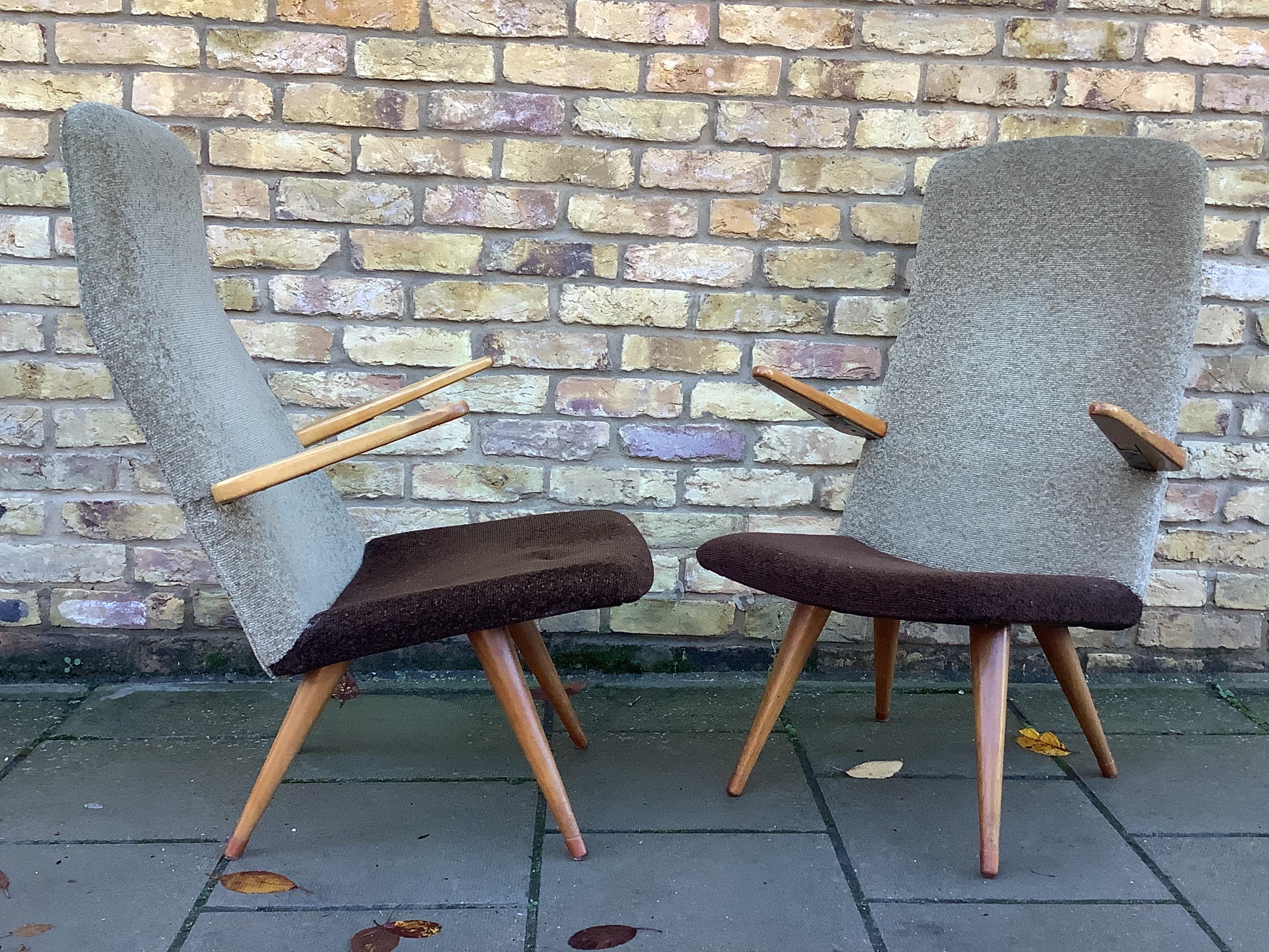 Mid-Century Modern 1950’s armchairs in the style of Cees Braakman
