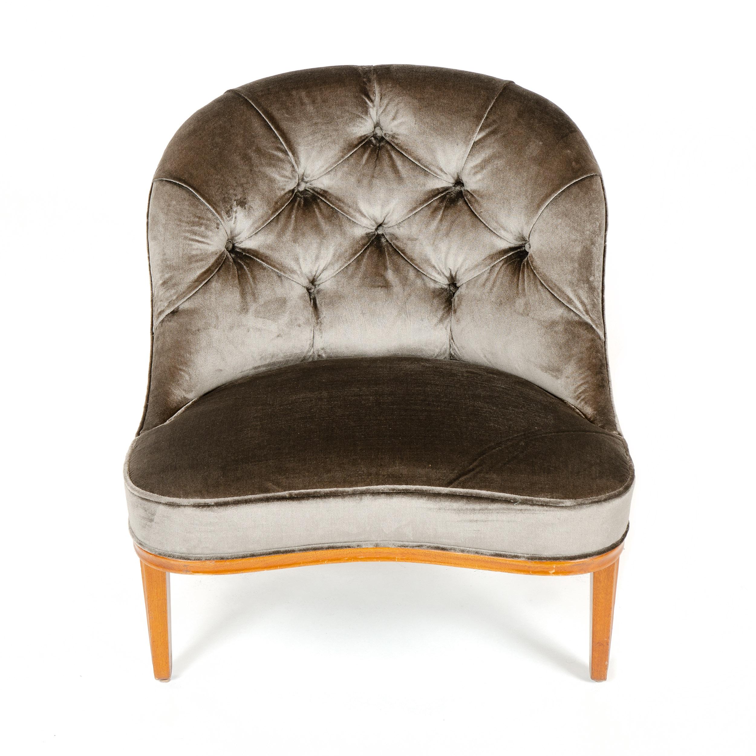 Mid-Century Modern 1950s Armless Slipper Chair by Edward Wormley for Dunbar For Sale