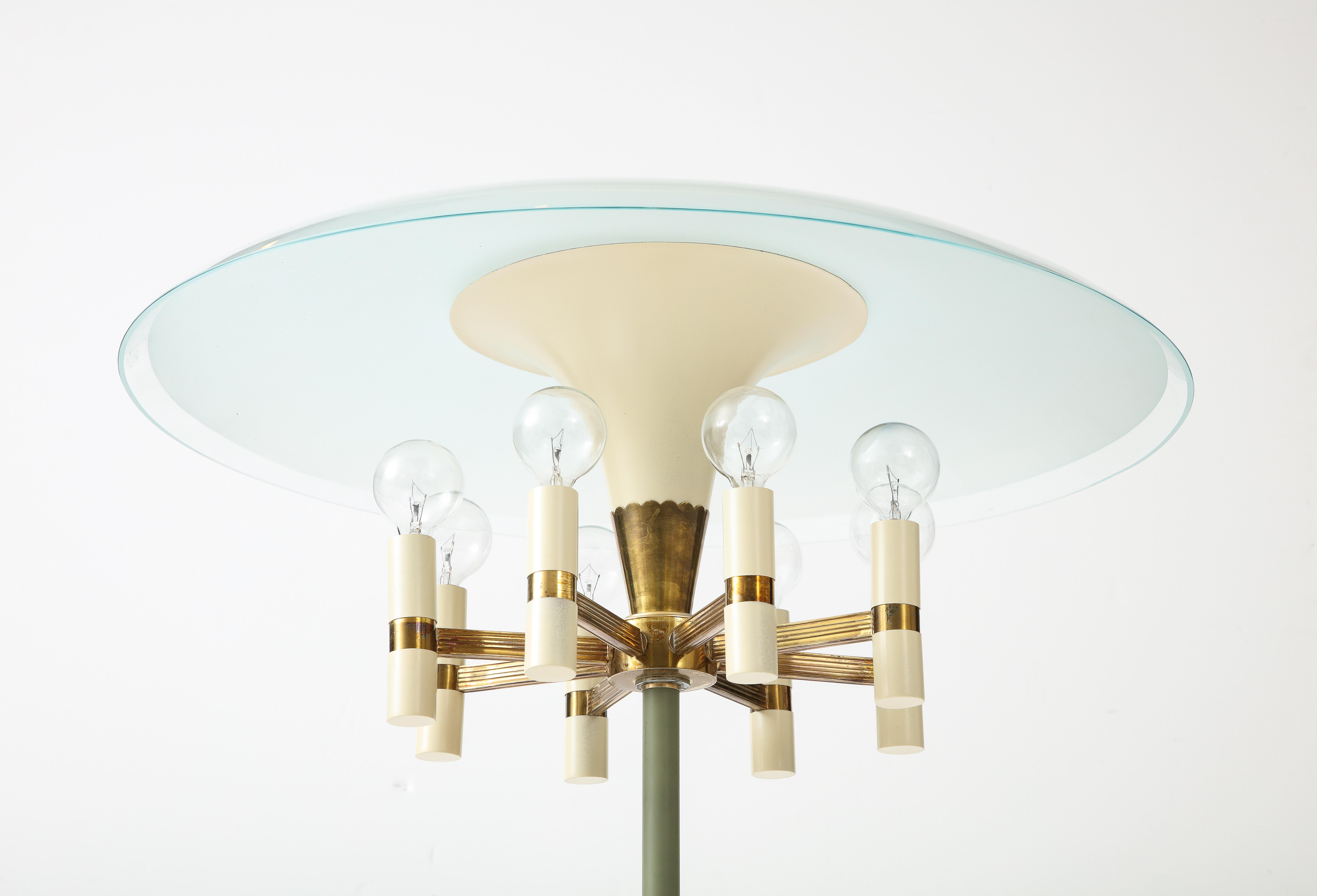 1950s Arredoluce Style Mid-Century Modern Brass Floor Lamp For Sale 6