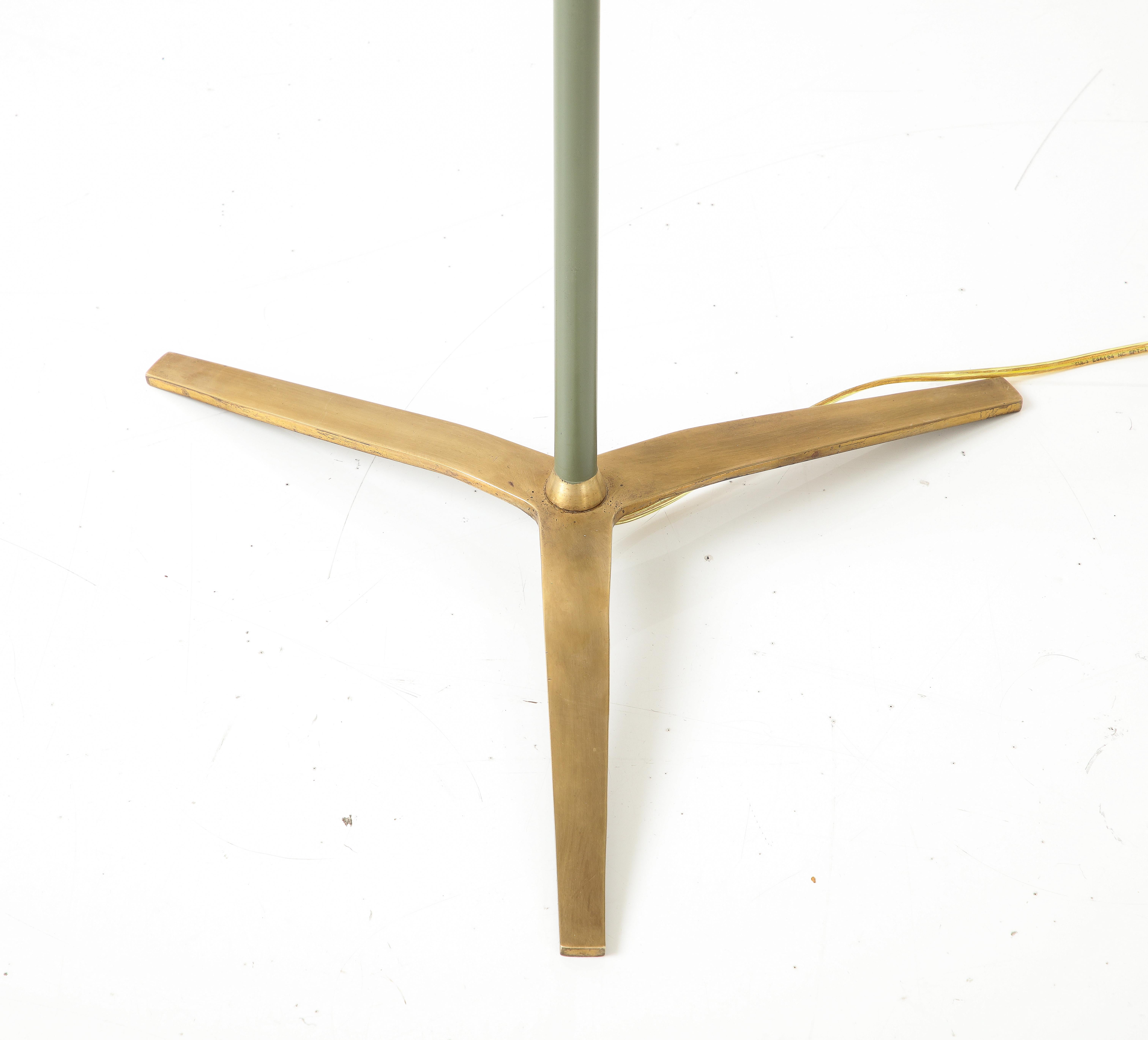 1950s Arredoluce Style Mid-Century Modern Brass Floor Lamp For Sale 9