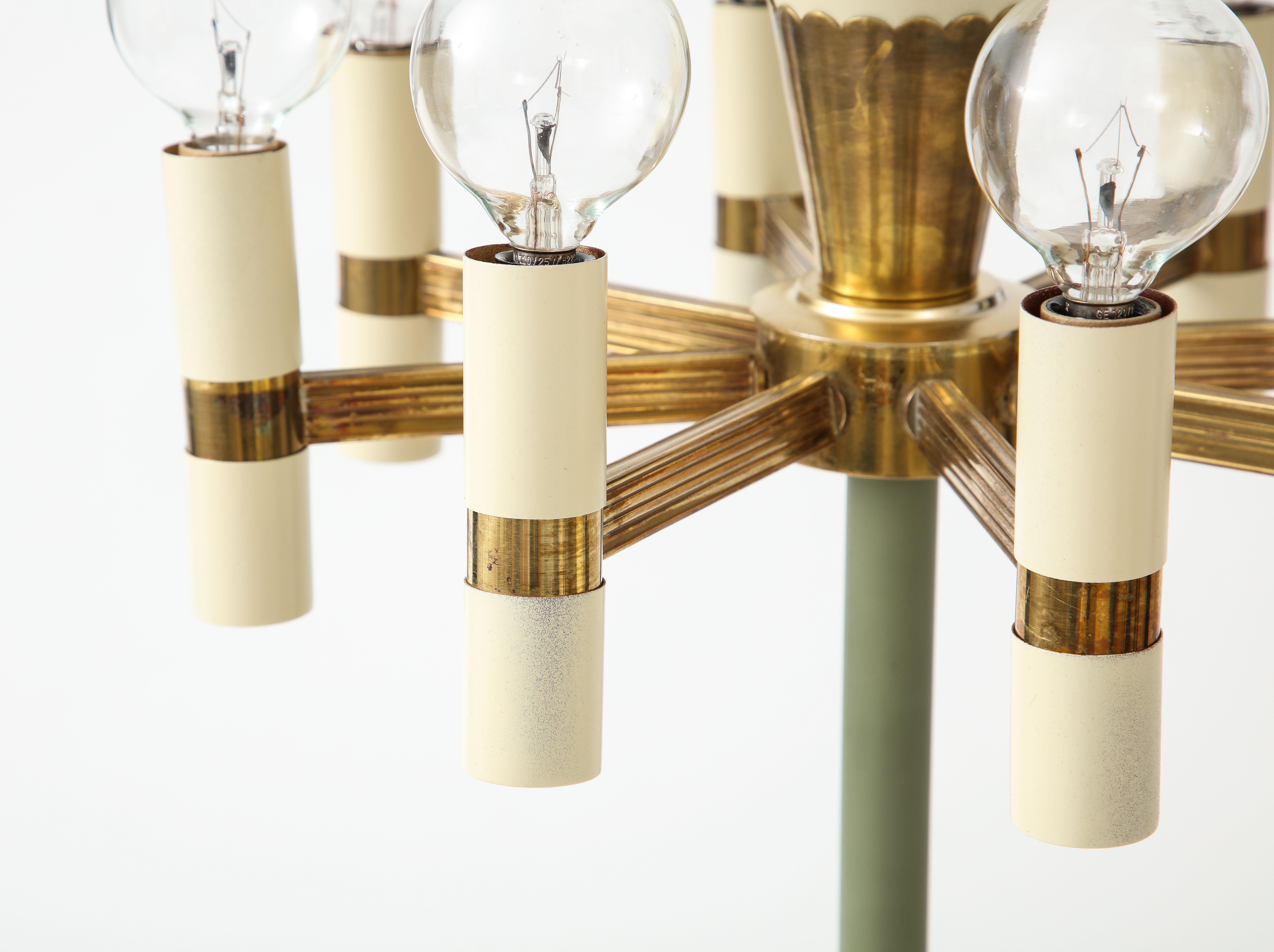 Italian 1950s Arredoluce Style Mid-Century Modern Brass Floor Lamp For Sale
