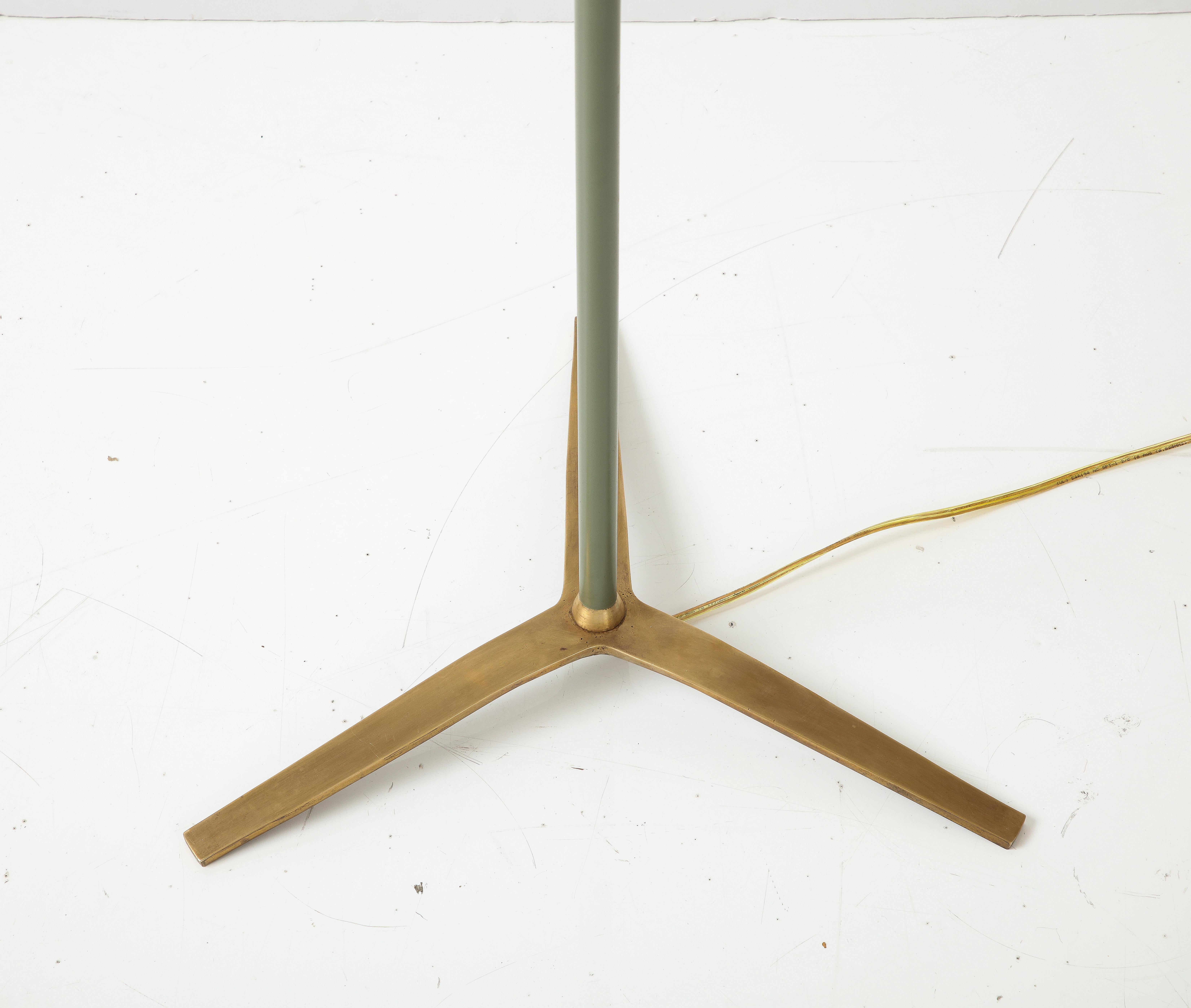 1950s Arredoluce Style Mid-Century Modern Brass Floor Lamp For Sale 2