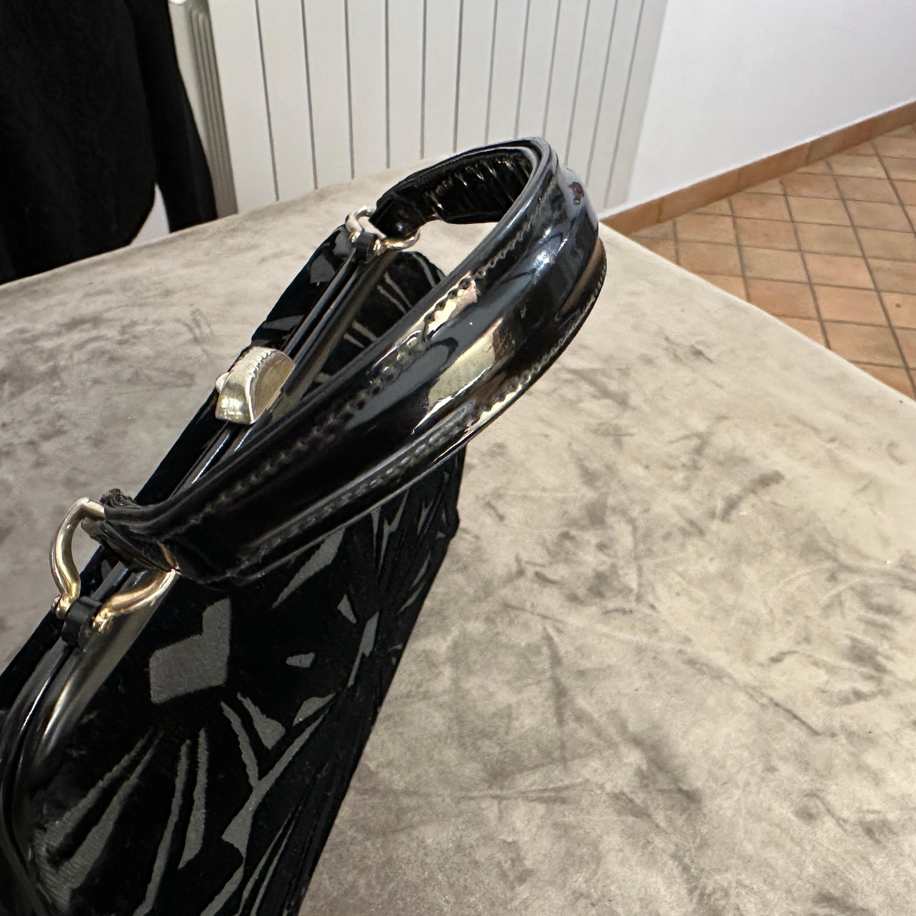 Borsa a manico alto in velluto nero italiano Art Deco anni '50 in vendita 5