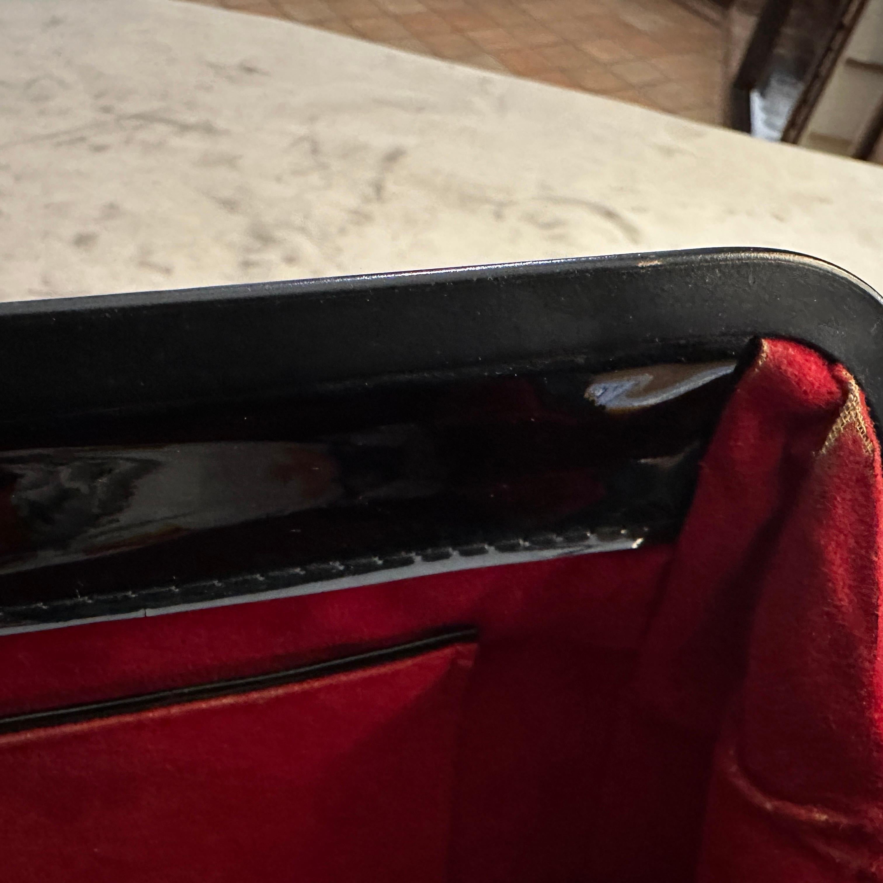 Borsa a manico alto in velluto nero italiano Art Deco anni '50 in vendita 1