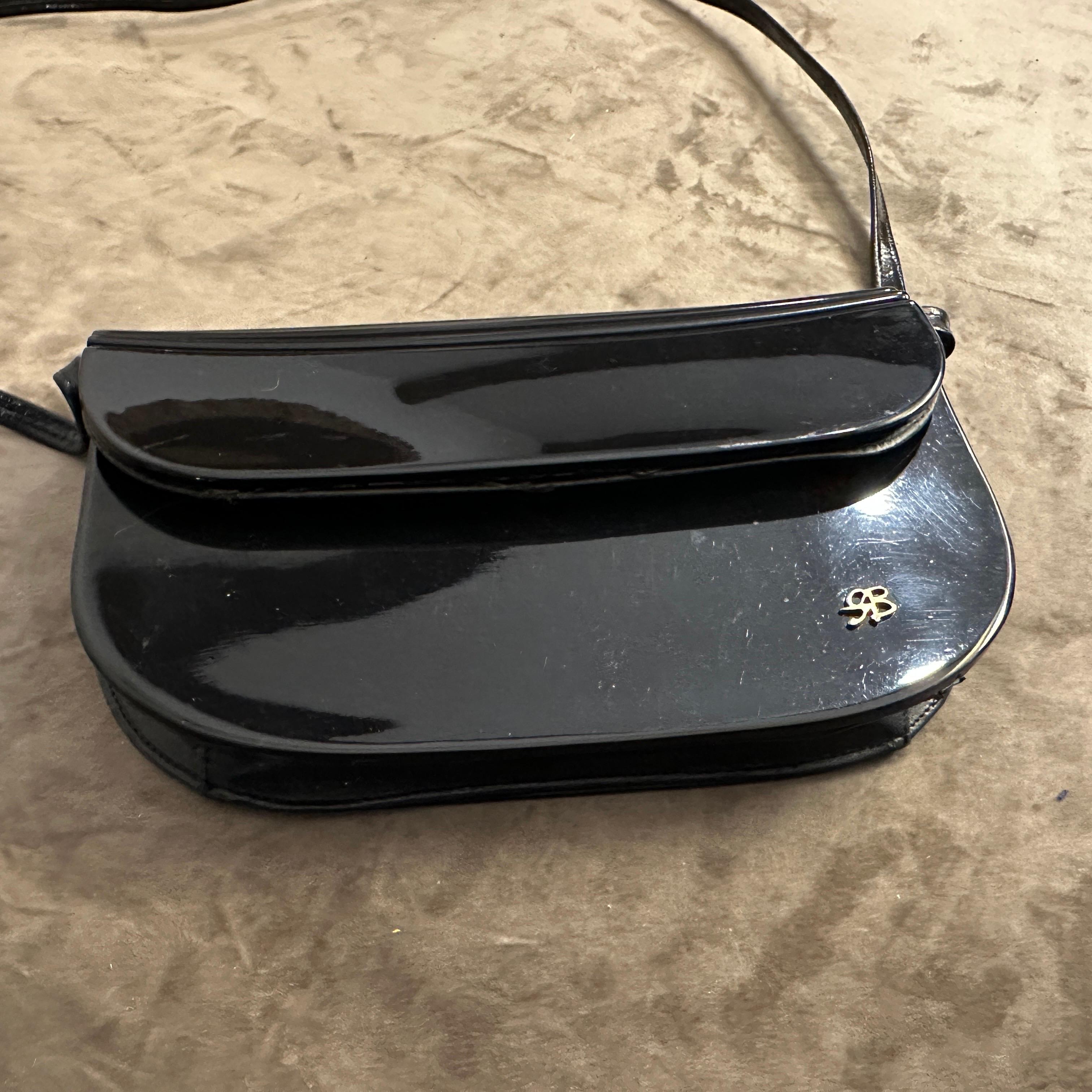 Borsa a tracolla in pelle e bachelite blu Art Deco degli anni '50 in vendita 3