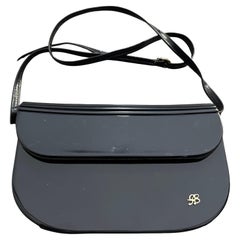 Vintage 1950s Art Deco Blue Bakelite and Leather Italian Shoulder Bag