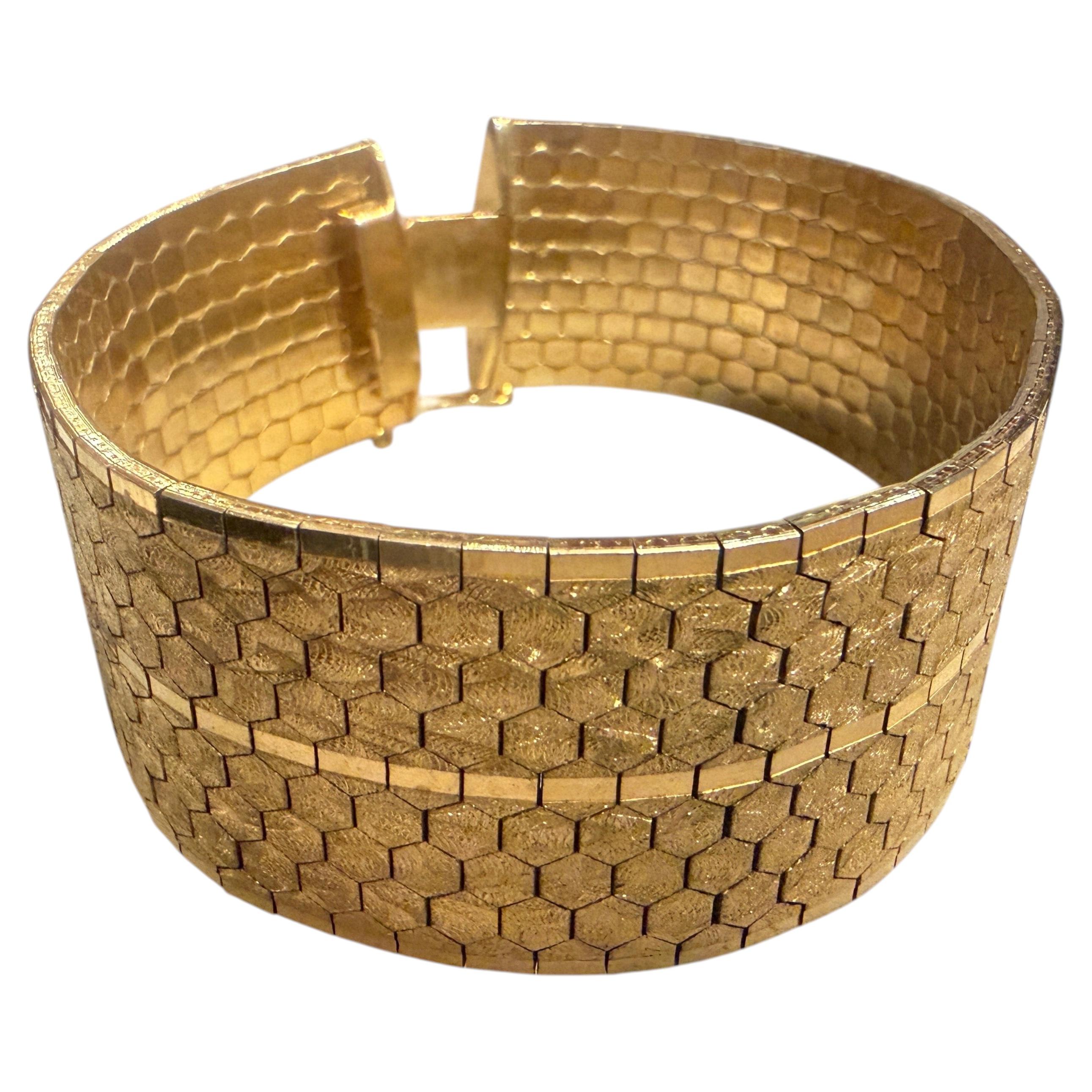 Bracciale italiano in metallo dorato, stile Art Déco, degli anni '50