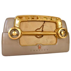 Retro 1950'S Art Deco "Dashboard" Tube Electronic Am Radio By, Crosley