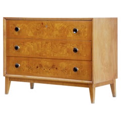 1950s Art Deco Inspired Birch Inlaid Chest of Drawers
