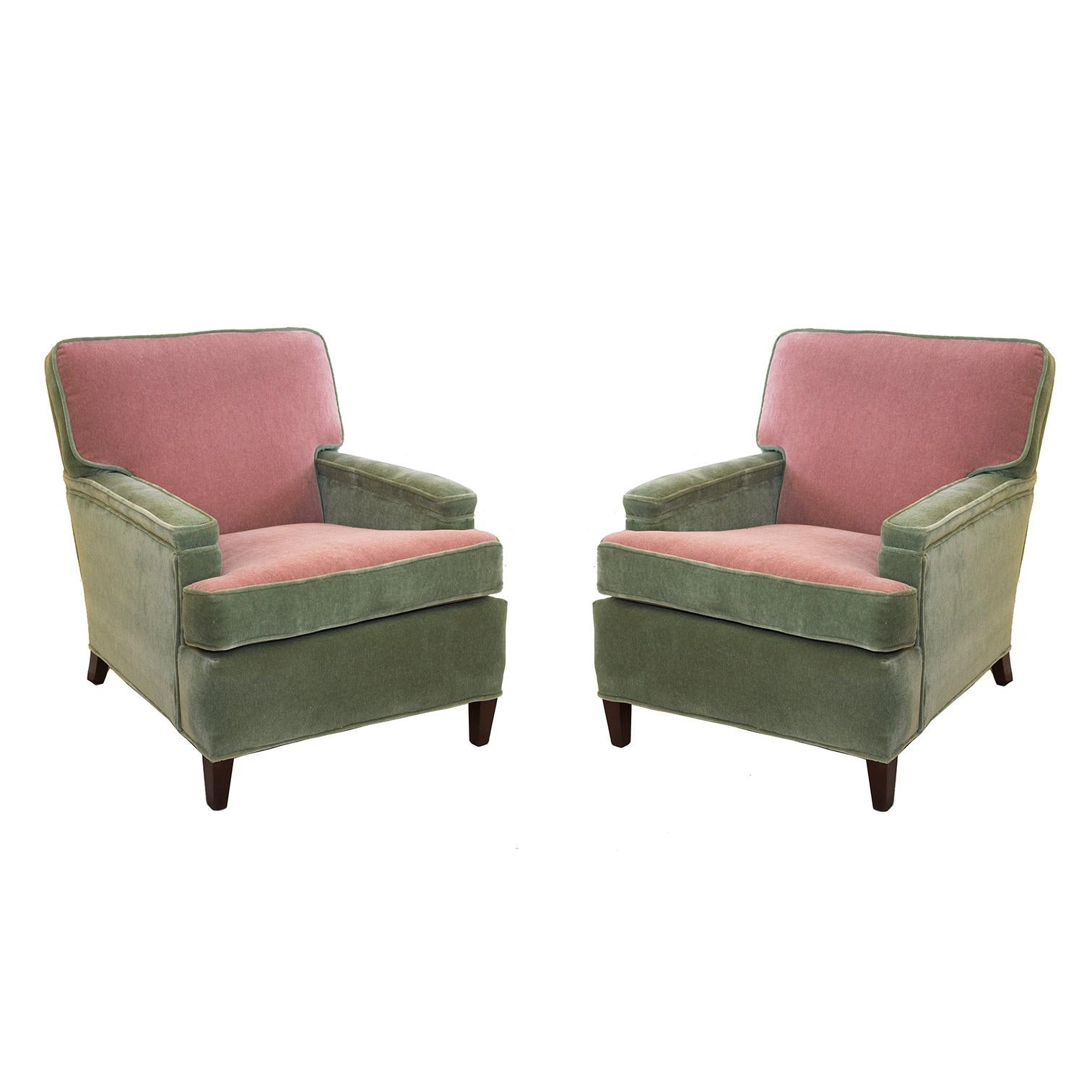 pink and green chairs